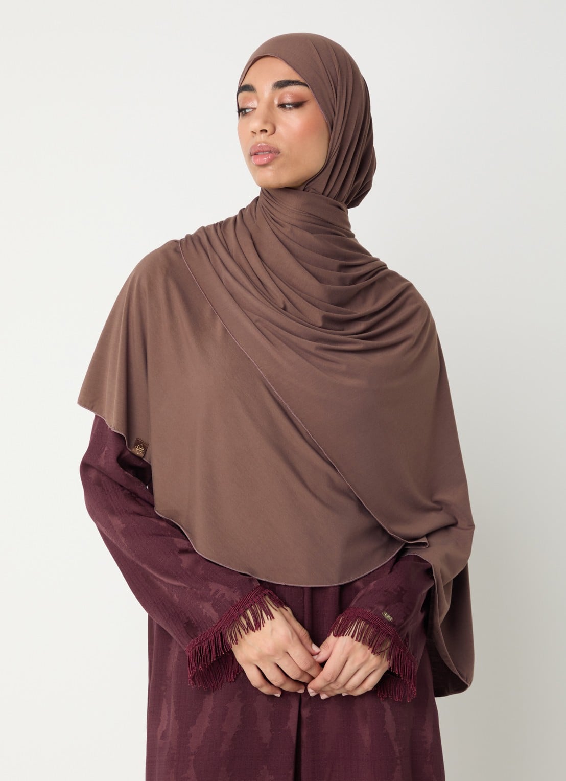 LES Atelier Hoofdoek met logo 180 x 80 cm - voorkant 2 roodbruin