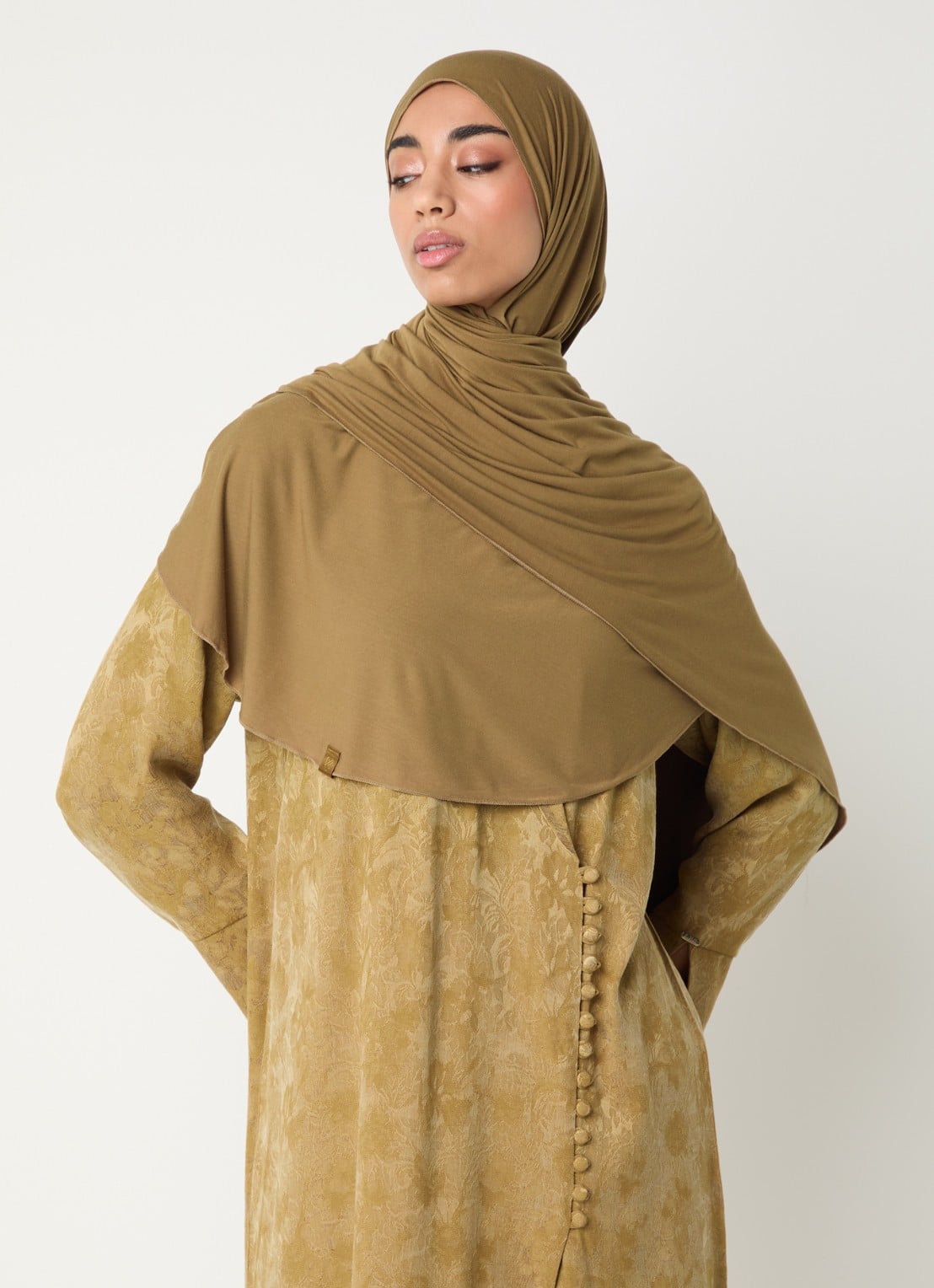 LES Atelier Hoofdoek met logo 180 x 80 cm - voorkant brons