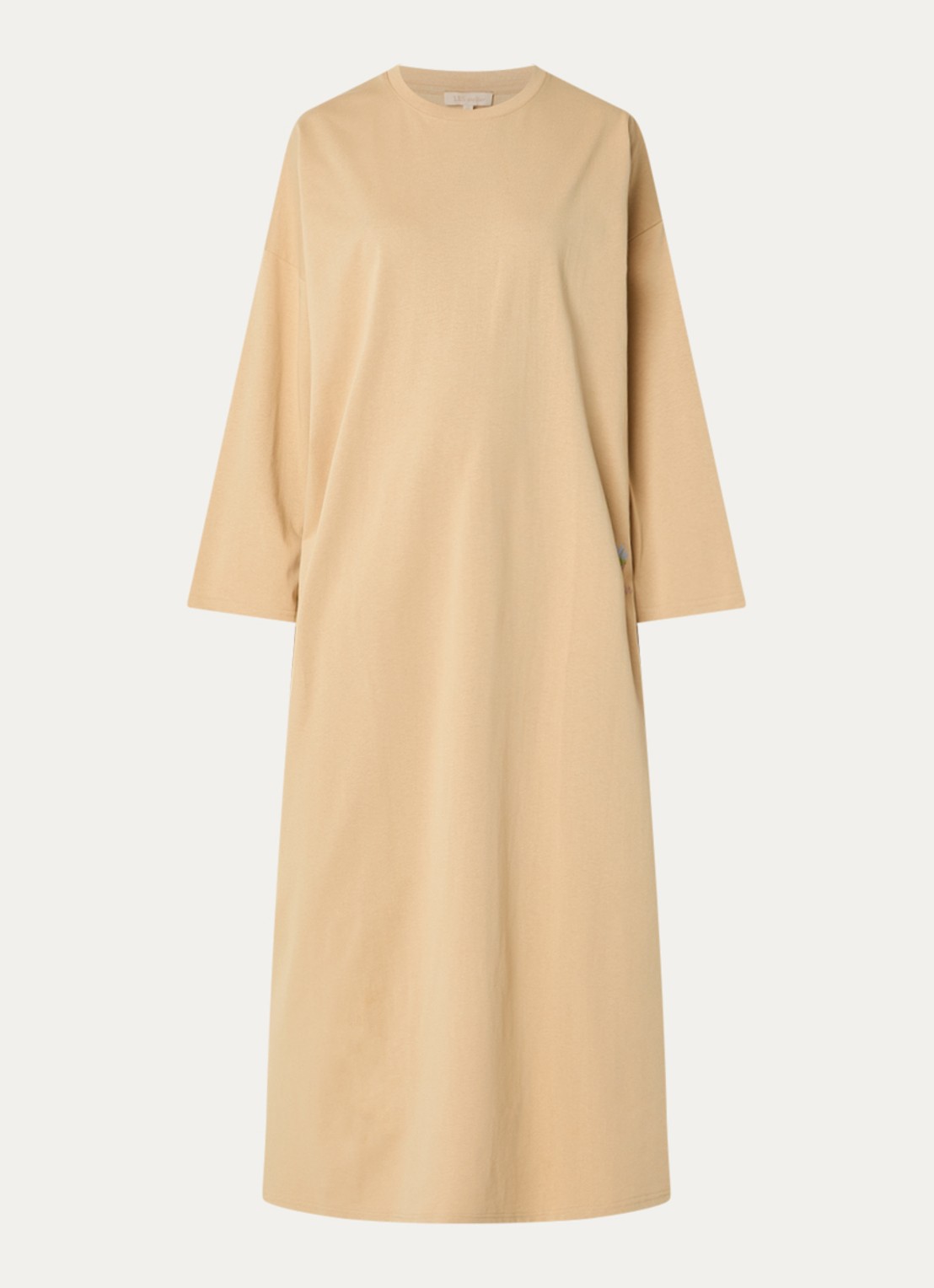LES Atelier Ilya maxi jurk met borduring - voorkant 4 khaki