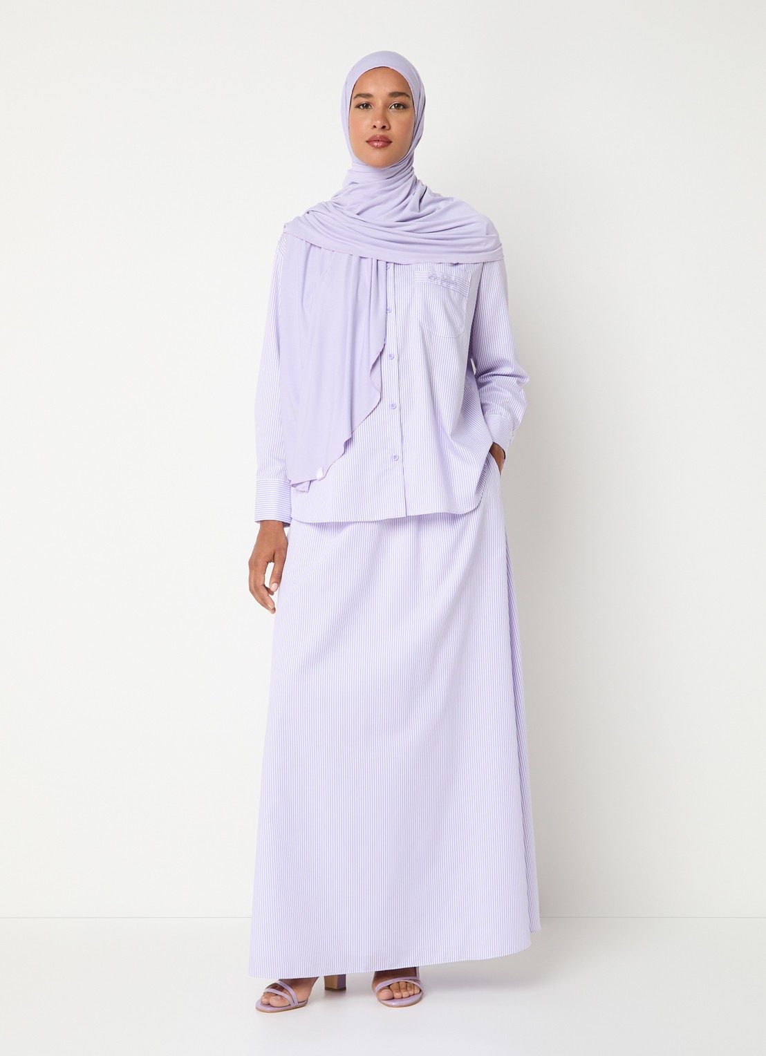 LES Atelier Itri blouse met borstzak - voorkant 2 lila