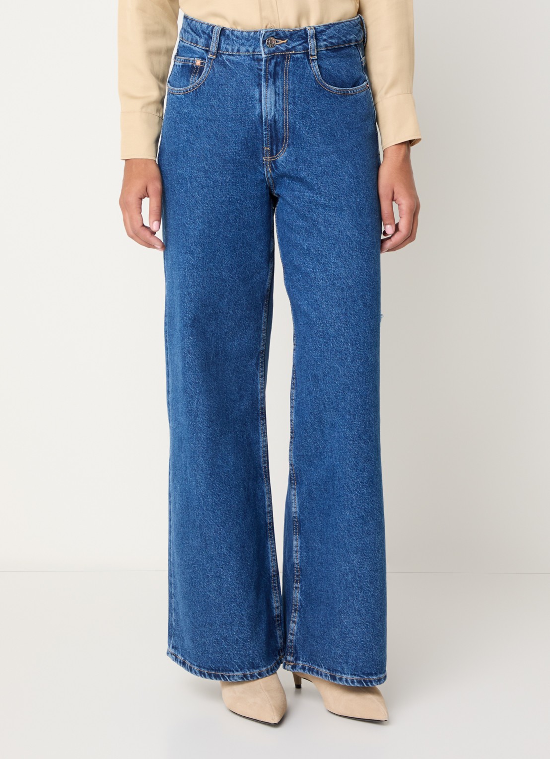 LES Atelier Laura high waist wide leg jeans met steekzakken - detail 2 indigo