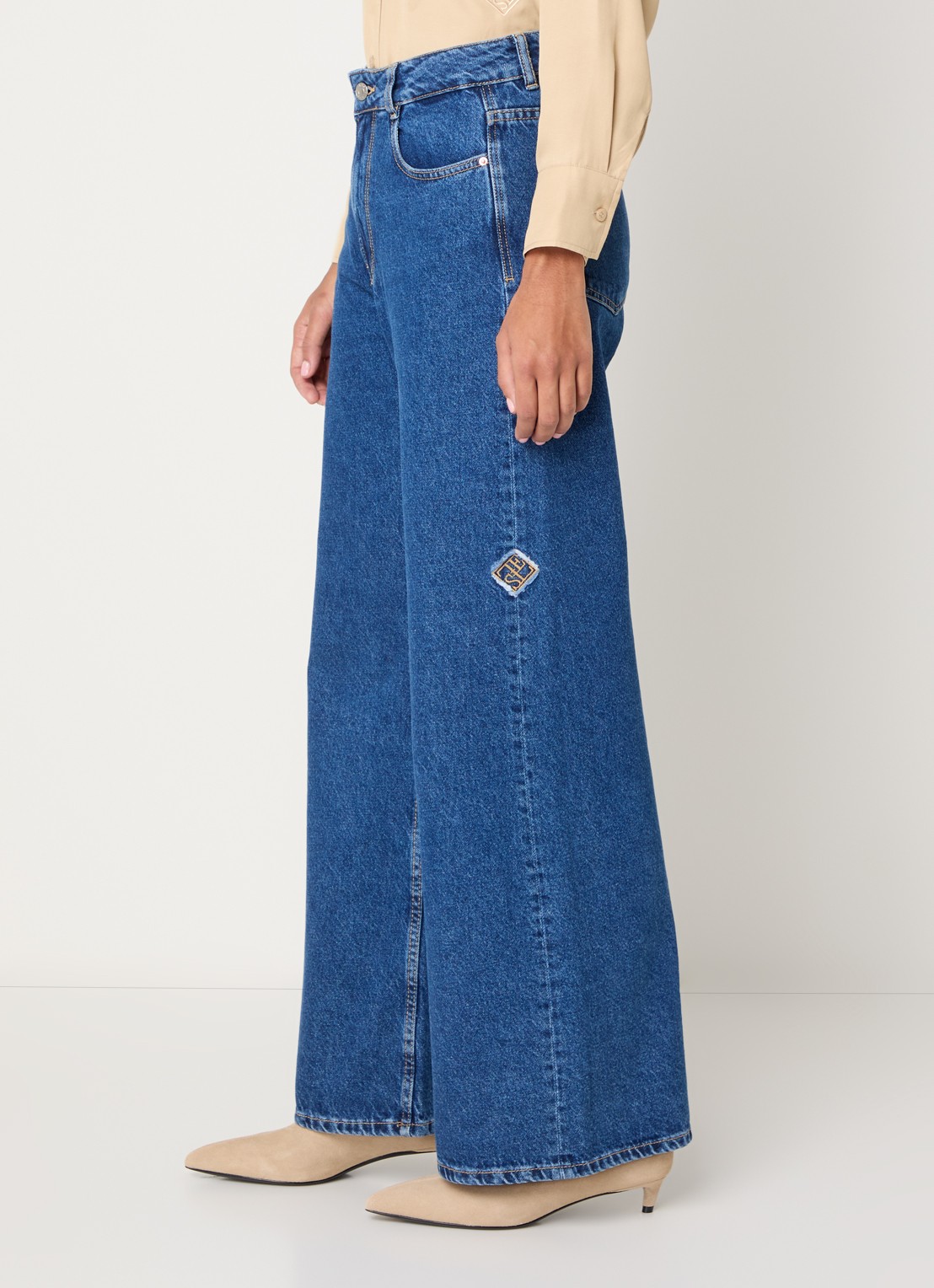LES Atelier Laura high waist wide leg jeans met steekzakken - detail 3 indigo