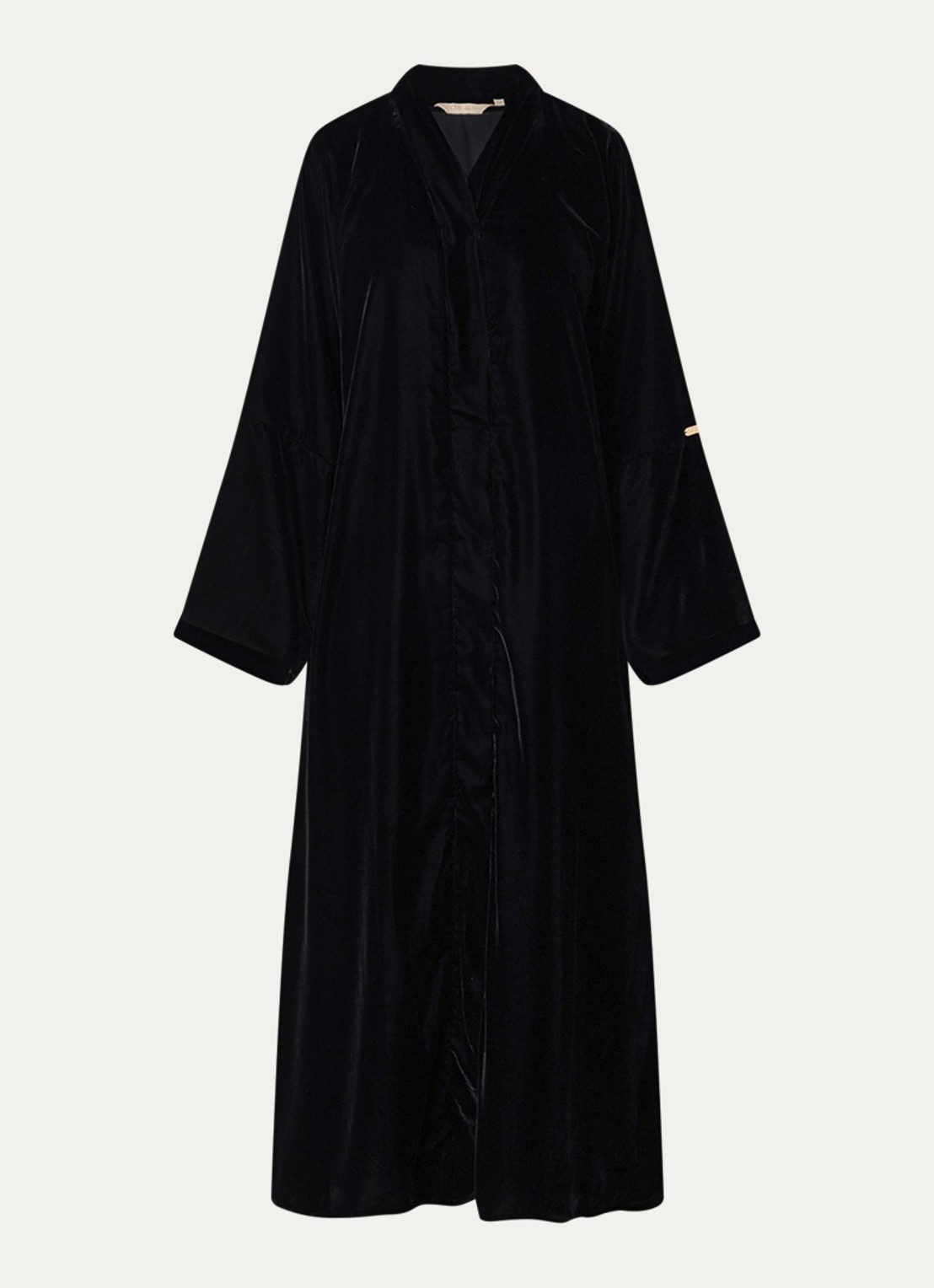 LES Atelier Leona abaya met drukknoopsluiting - voorkant 4 zwart