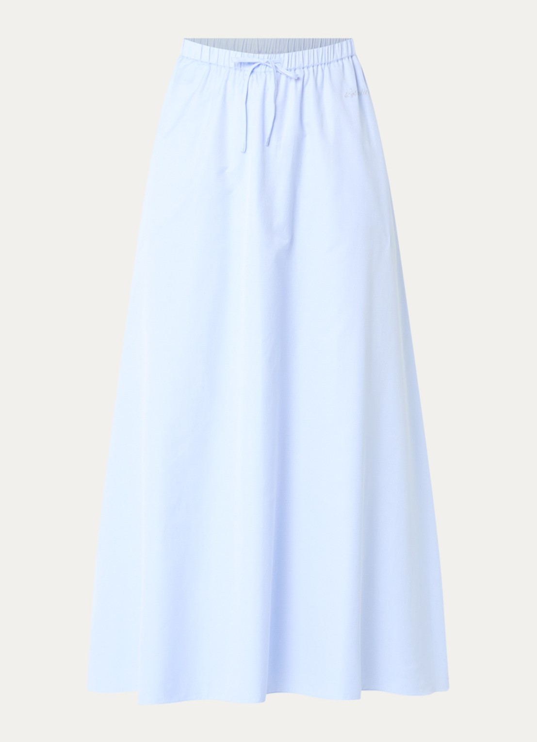 LES Atelier Luna maxi A-lijn rok met steekzakken - voorkant 4 lichtblauw