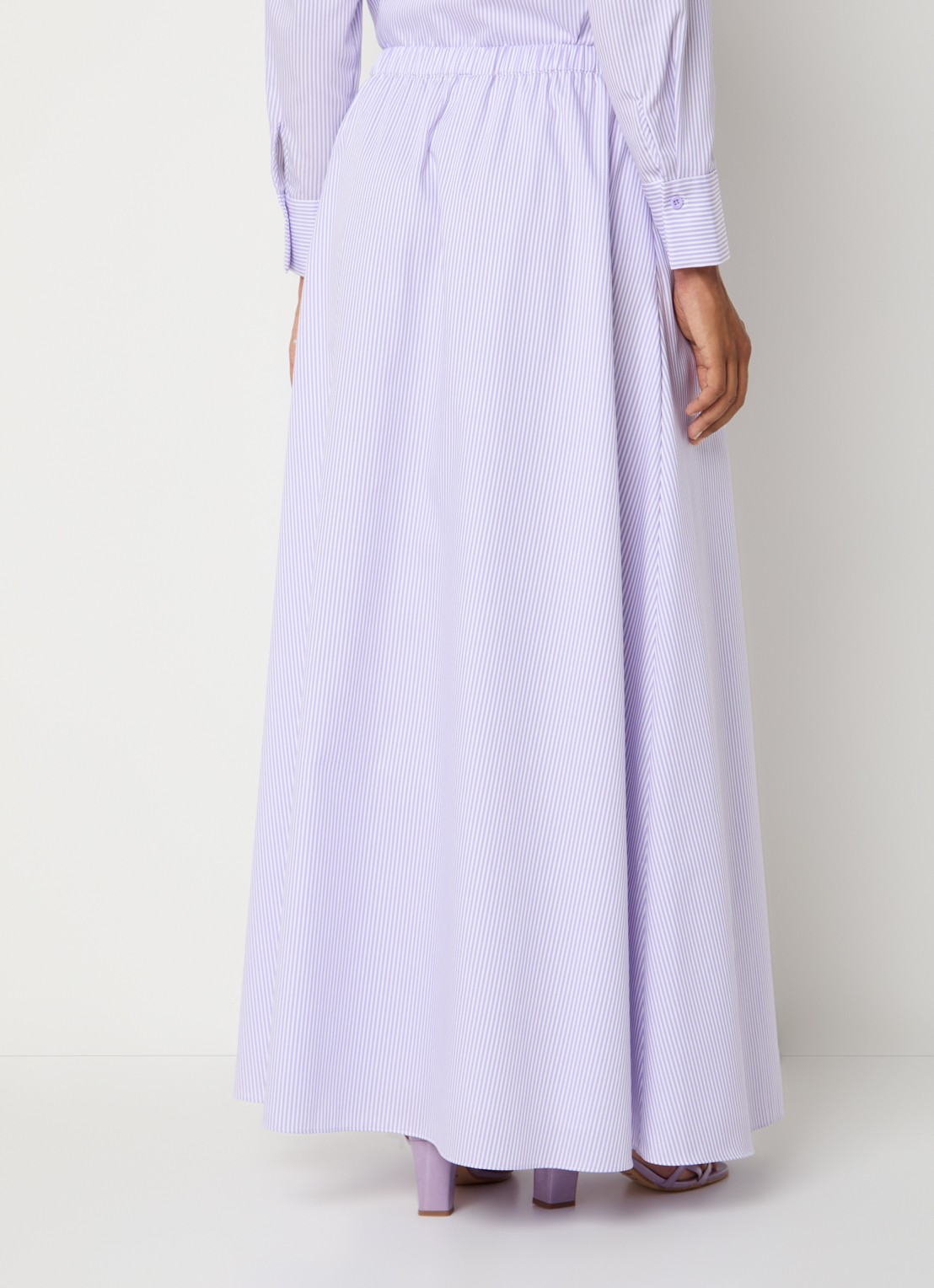 LES Atelier Luna maxi A-lijn rok met steekzakken - achterkant 5 lila