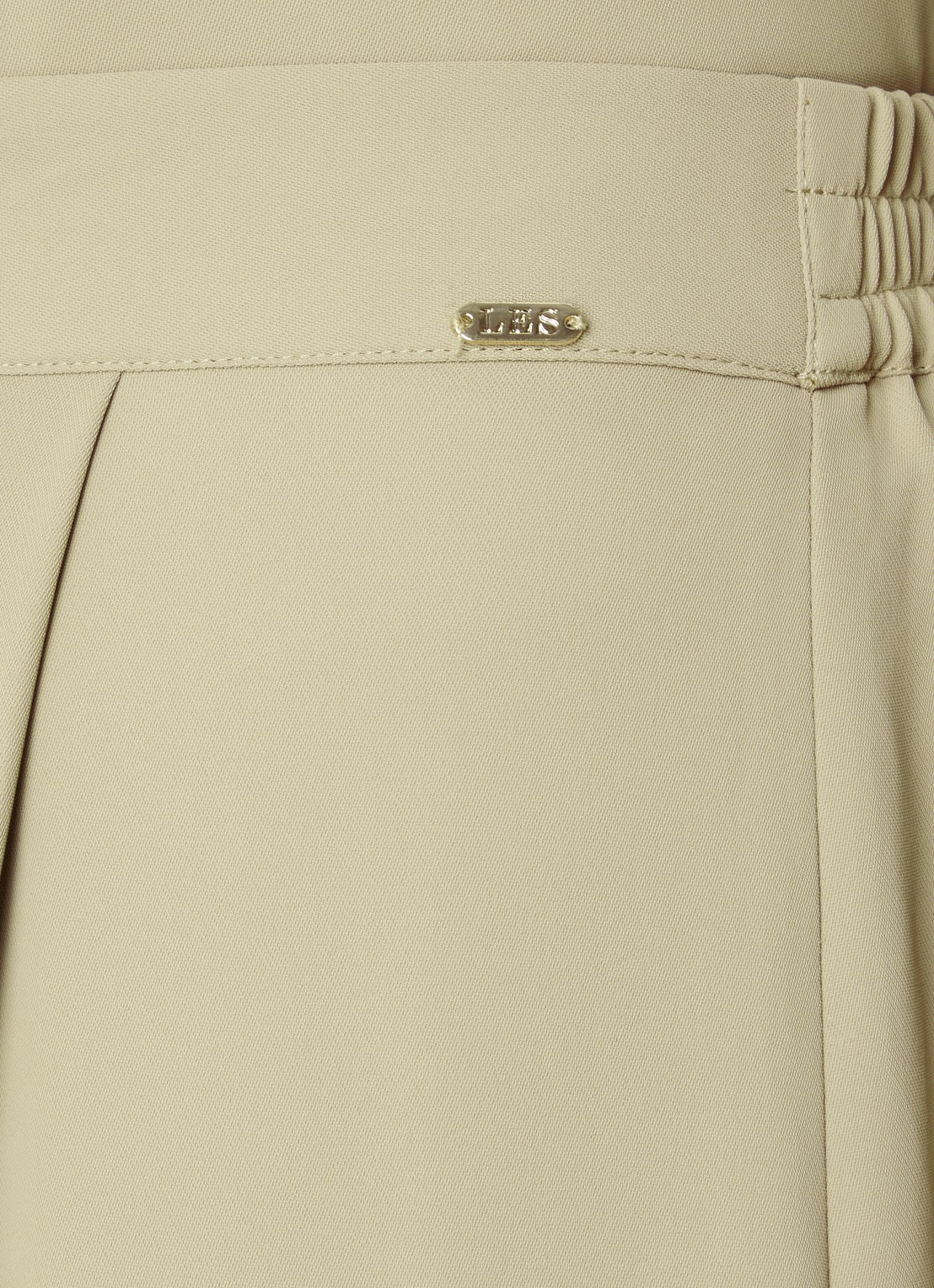 LES Atelier Mia high waist wide fit pantalon met stretch - detail 2 khaki
