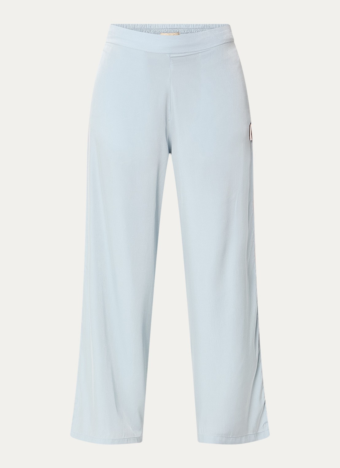 LES Atelier Mila high waist wide fit broek met steekzakken - voorkant 2 lichtblauw