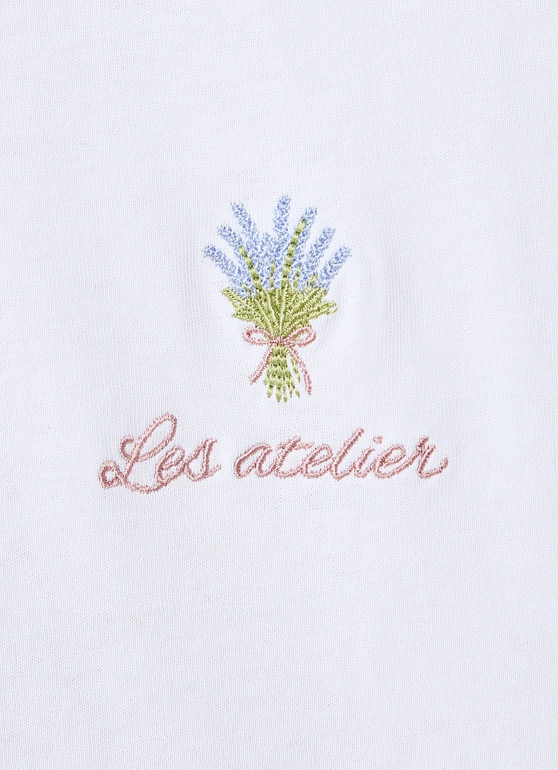 LES Atelier Nada oversized T-shirt met logoborduring - detail 4 wit