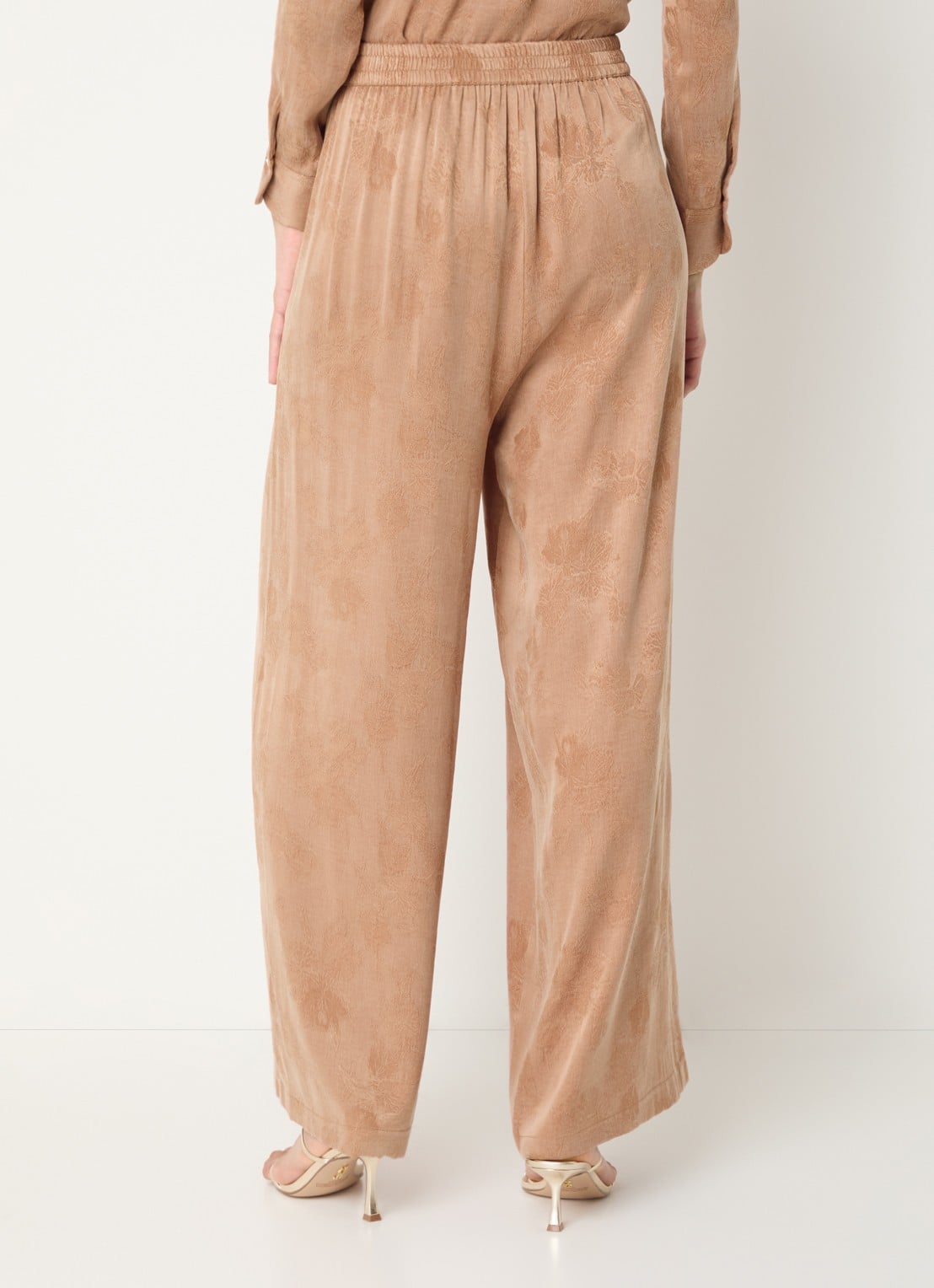 LES Atelier Raihan high waist loose fit pantalon met print - achterkant 3 oranjerood