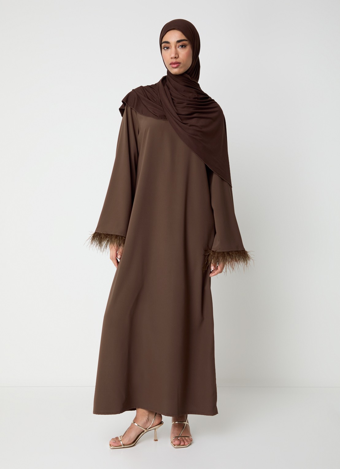 LES Atelier Tayma maxi jurk - detail 2 bruin