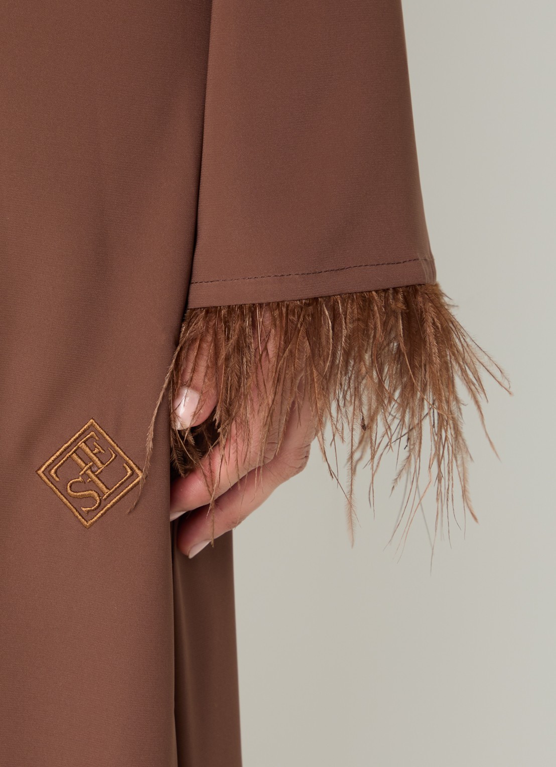 LES Atelier Tayma maxi jurk - detail 3 bruin