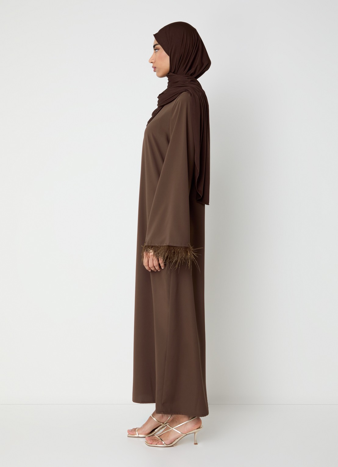 LES Atelier Tayma maxi jurk - voorkant 5 bruin