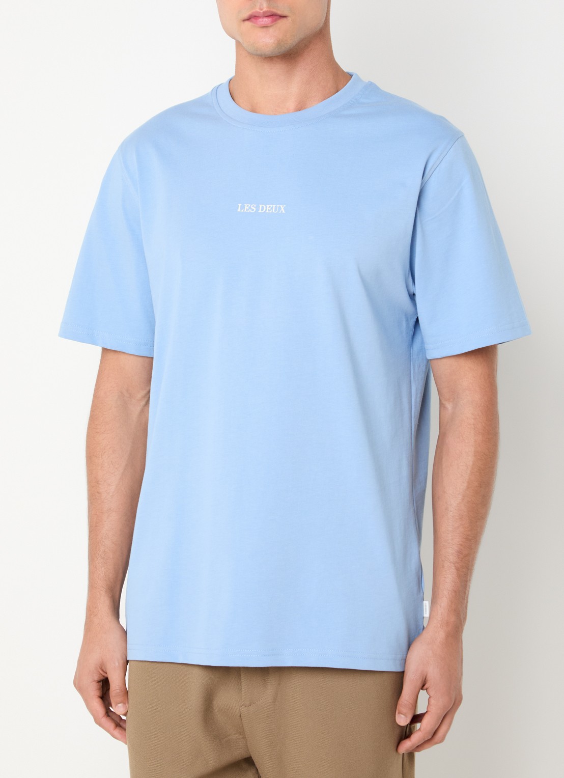 Les Deux Andrew T-shirt met logoprint - detail 2 blauw