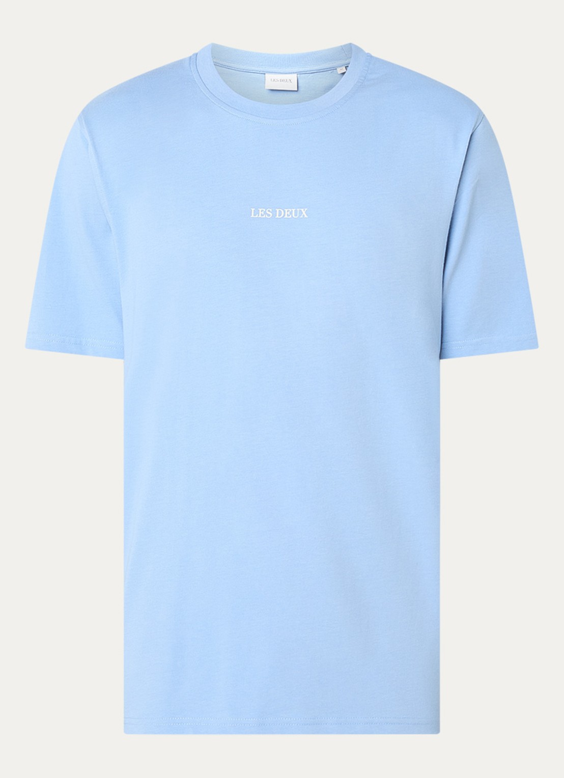 Les Deux Andrew T-shirt met logoprint - voorkant 3 blauw