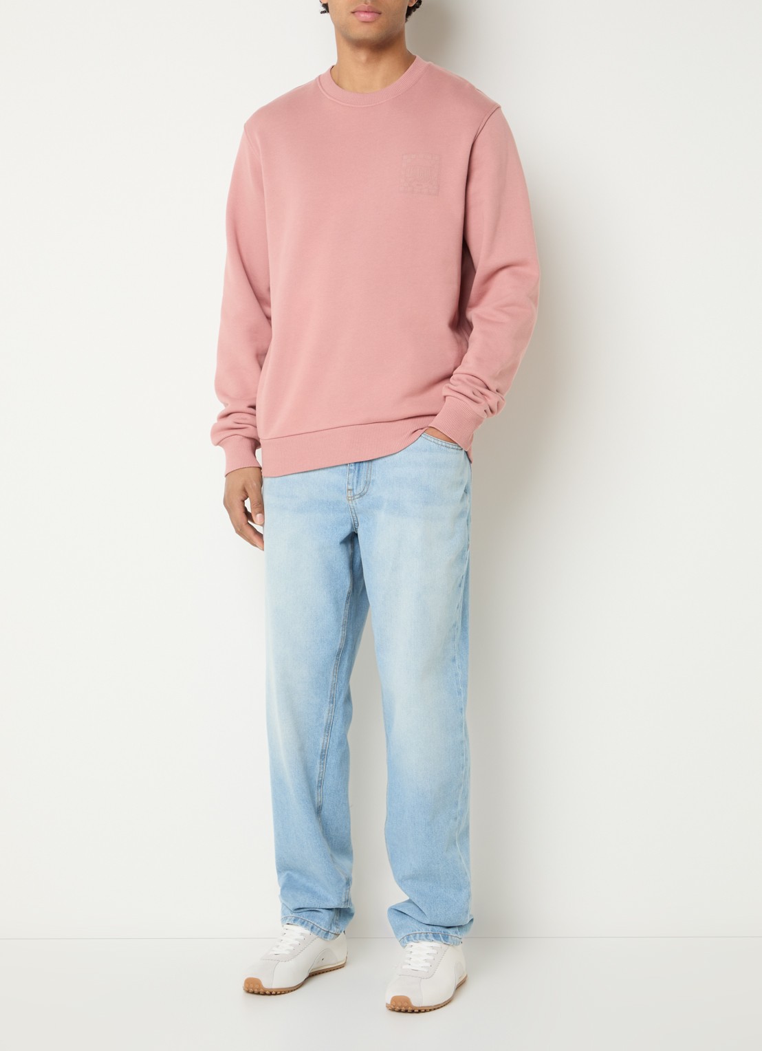 Les Deux Ben Goods sweater met logo- en backprint - voorkant 3 roze