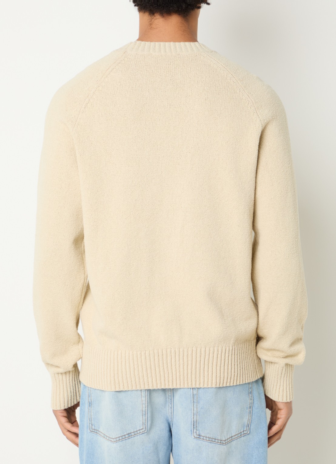 Les Deux Brad grofgebreide trui met logoborduring - achterkant 4 beige