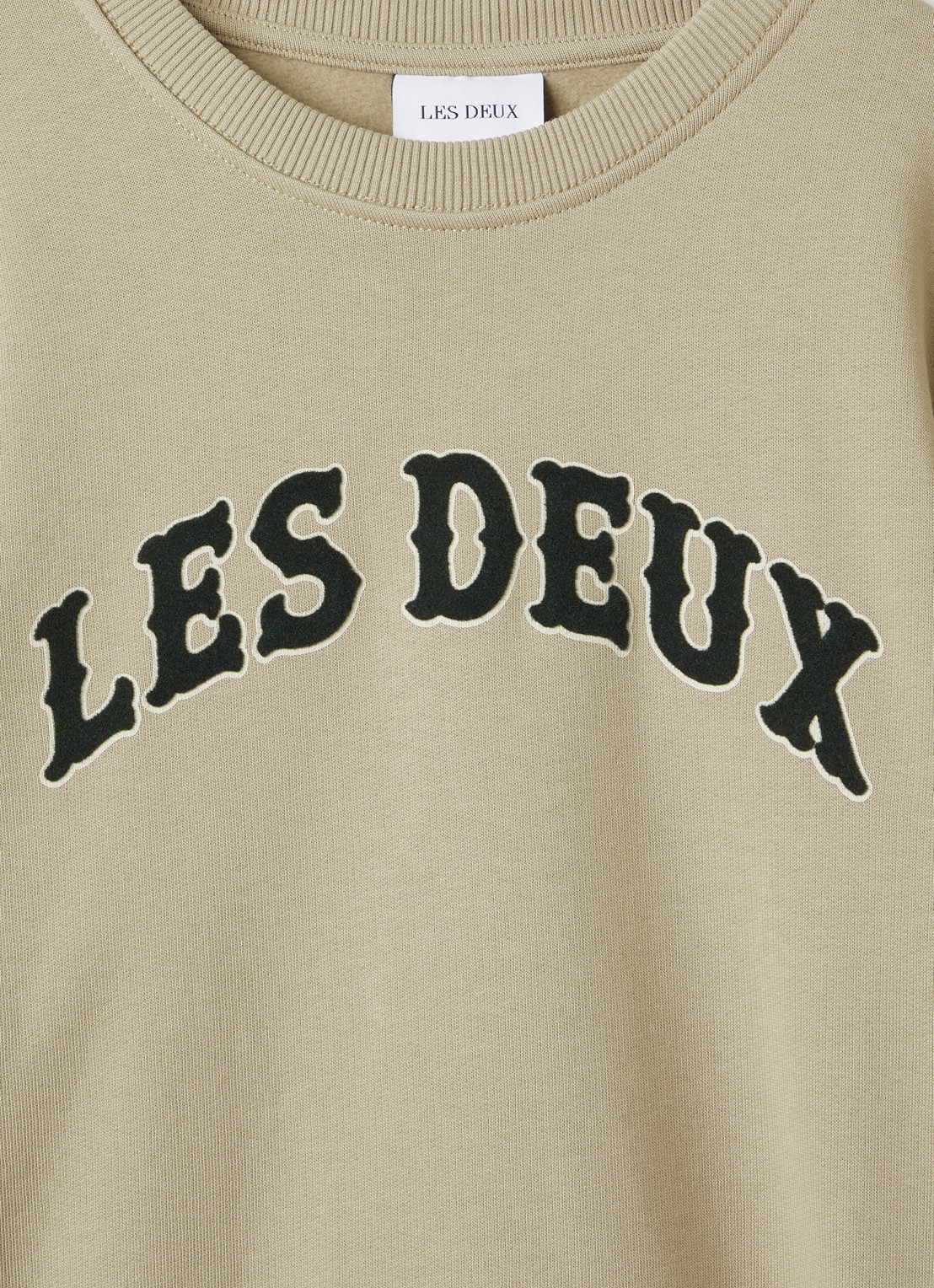 Les Deux Brady Western sweater met flock logoprint - detail 3 beige