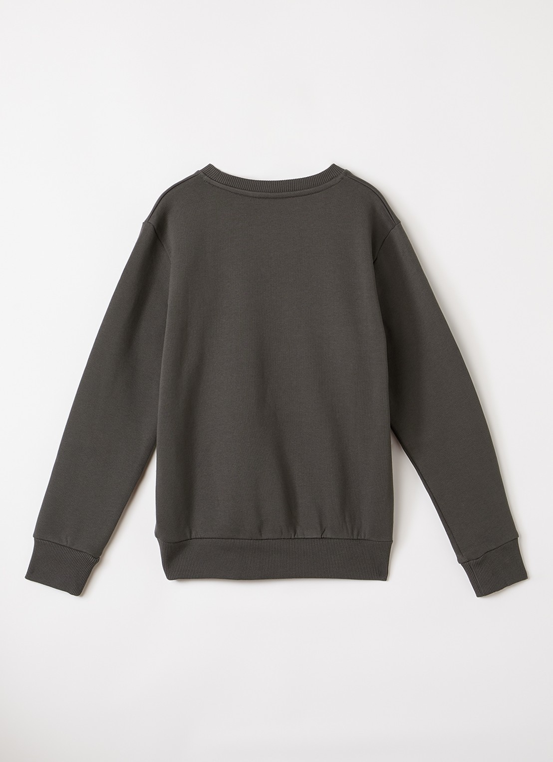 Les Deux Brady Western sweater met flock logoprint - voorkant 3 donkergrijs