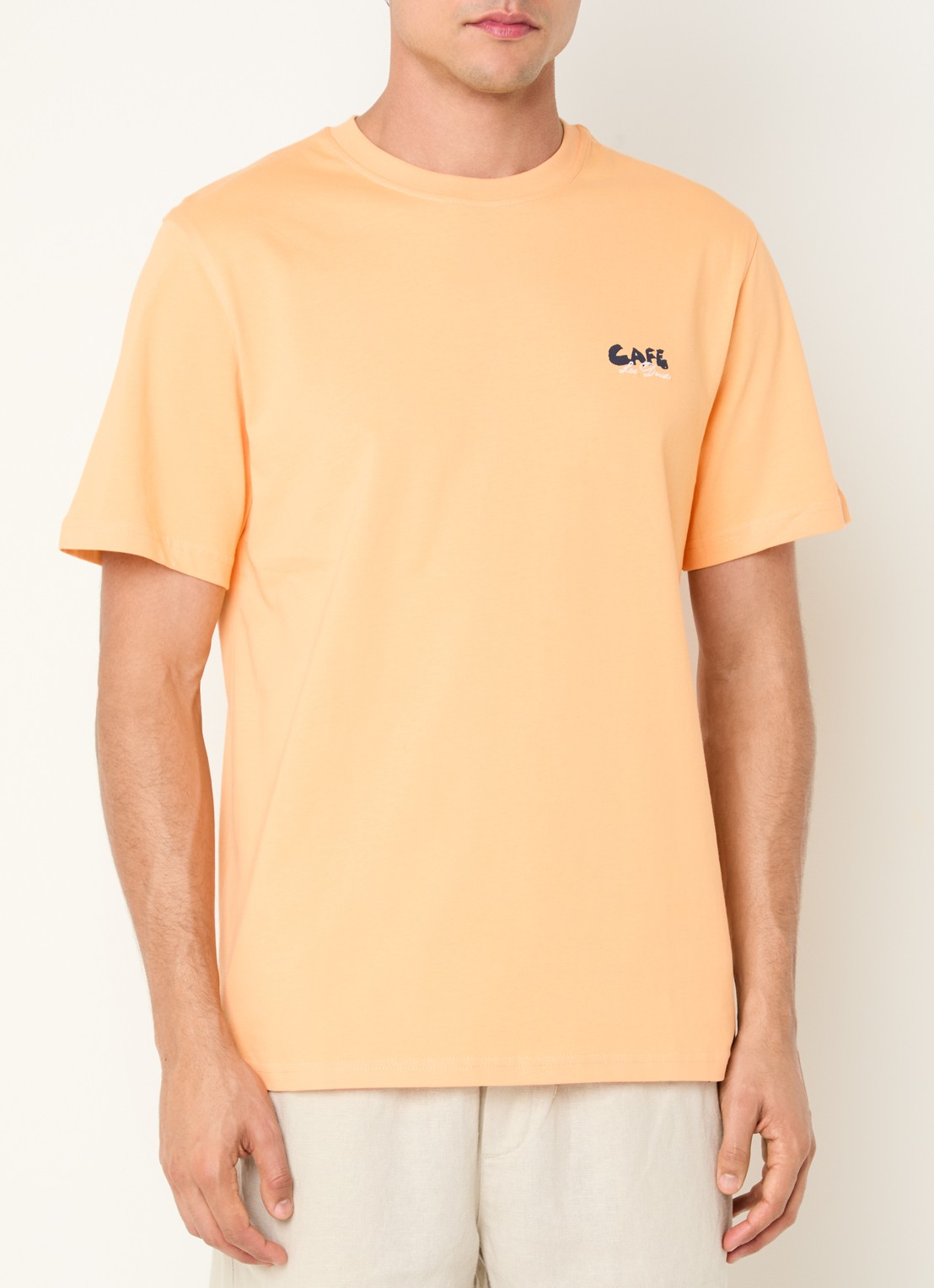 Les Deux Cafe T-shirt met logo- en backprint - achterkant 4 oranje