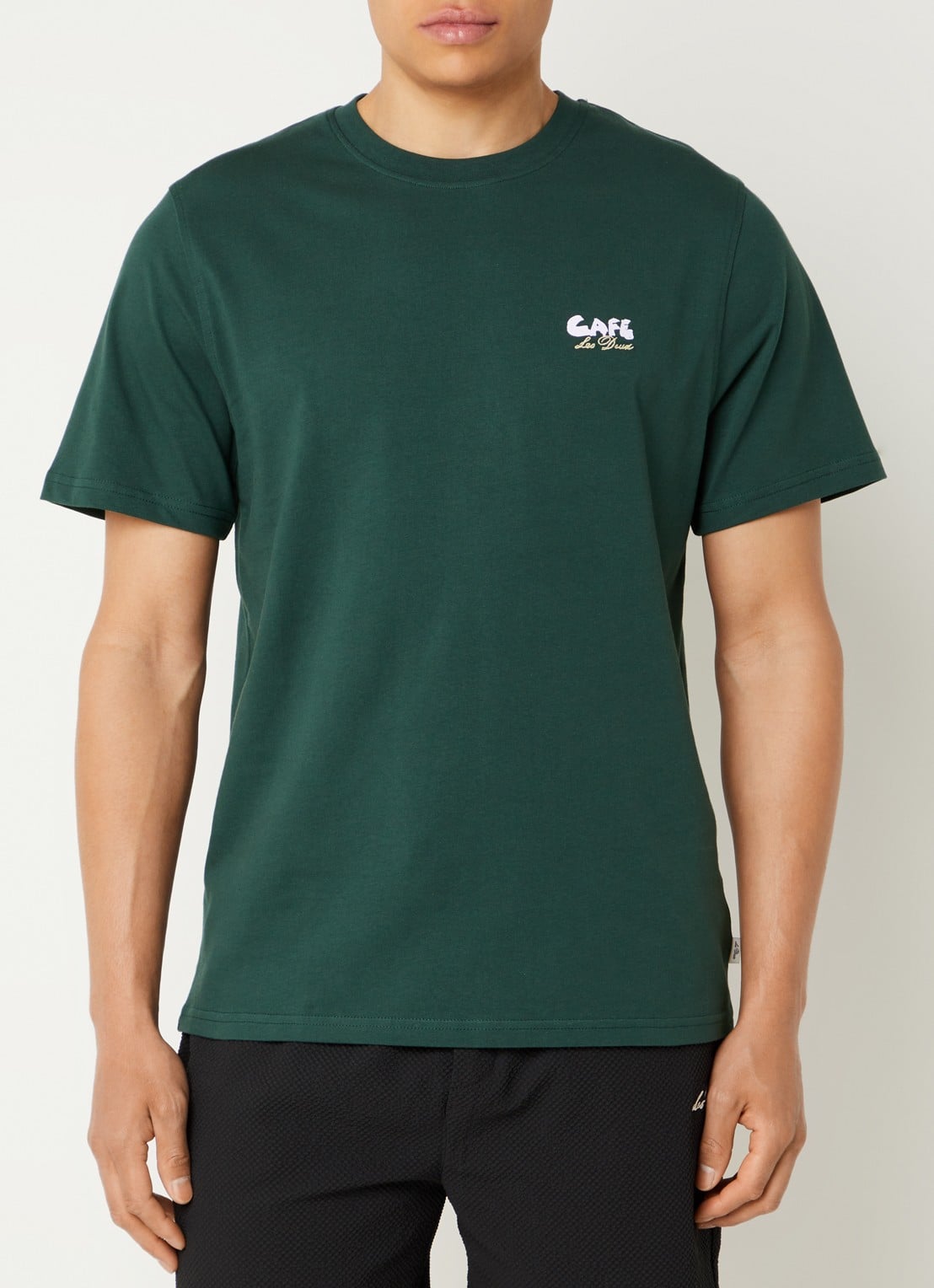 Les Deux Cafe T-shirt met logo- en backprint - achterkant 4 groen