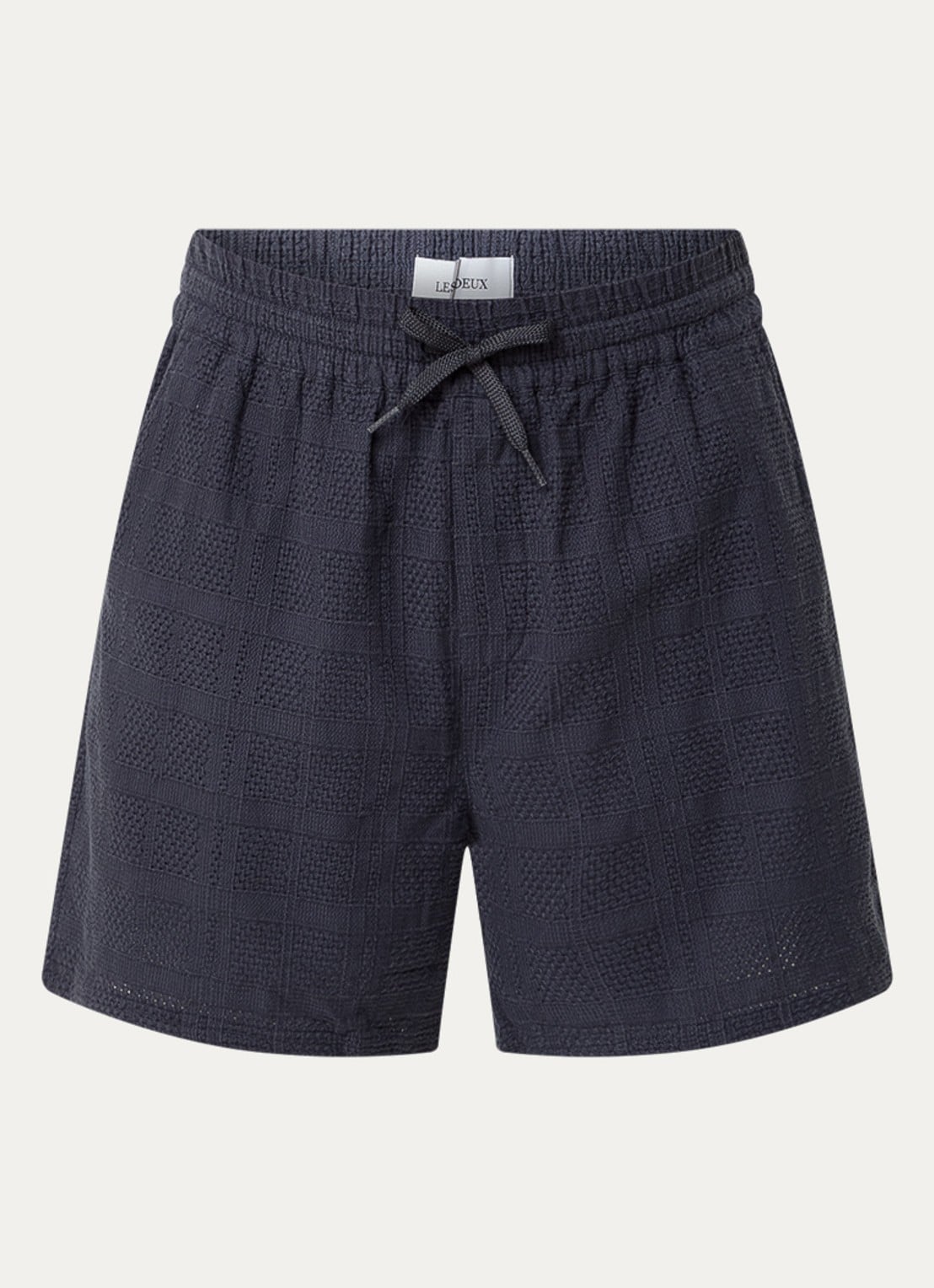 Les Deux Charlie straight fit korte broek met steekzakken  - voorkant donkerblauw