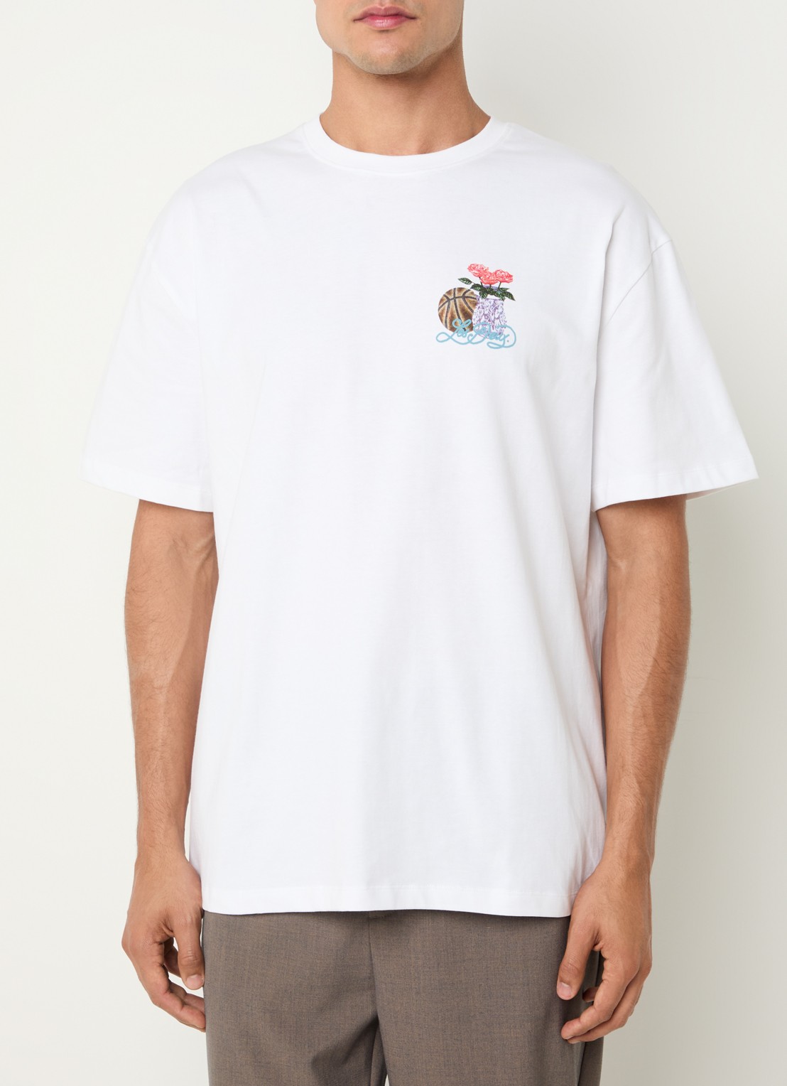 Les Deux Cole T-shirt met logo- en backprint - achterkant 3 wit