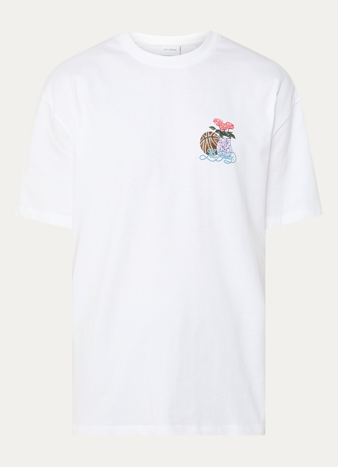 Les Deux Cole T-shirt met logo- en backprint - voorkant wit