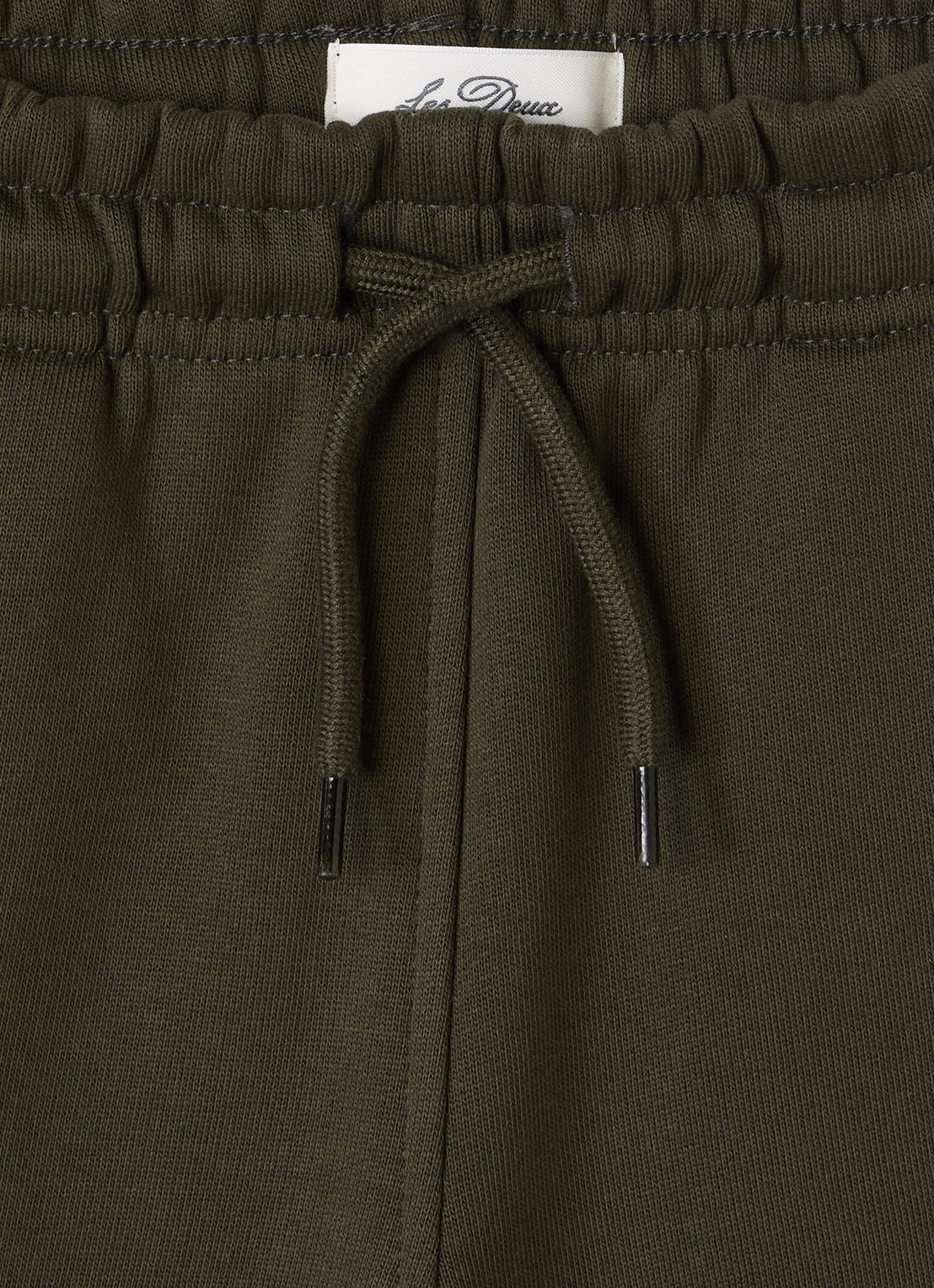 Les Deux College tapered joggingbroek met logo - detail legergroen