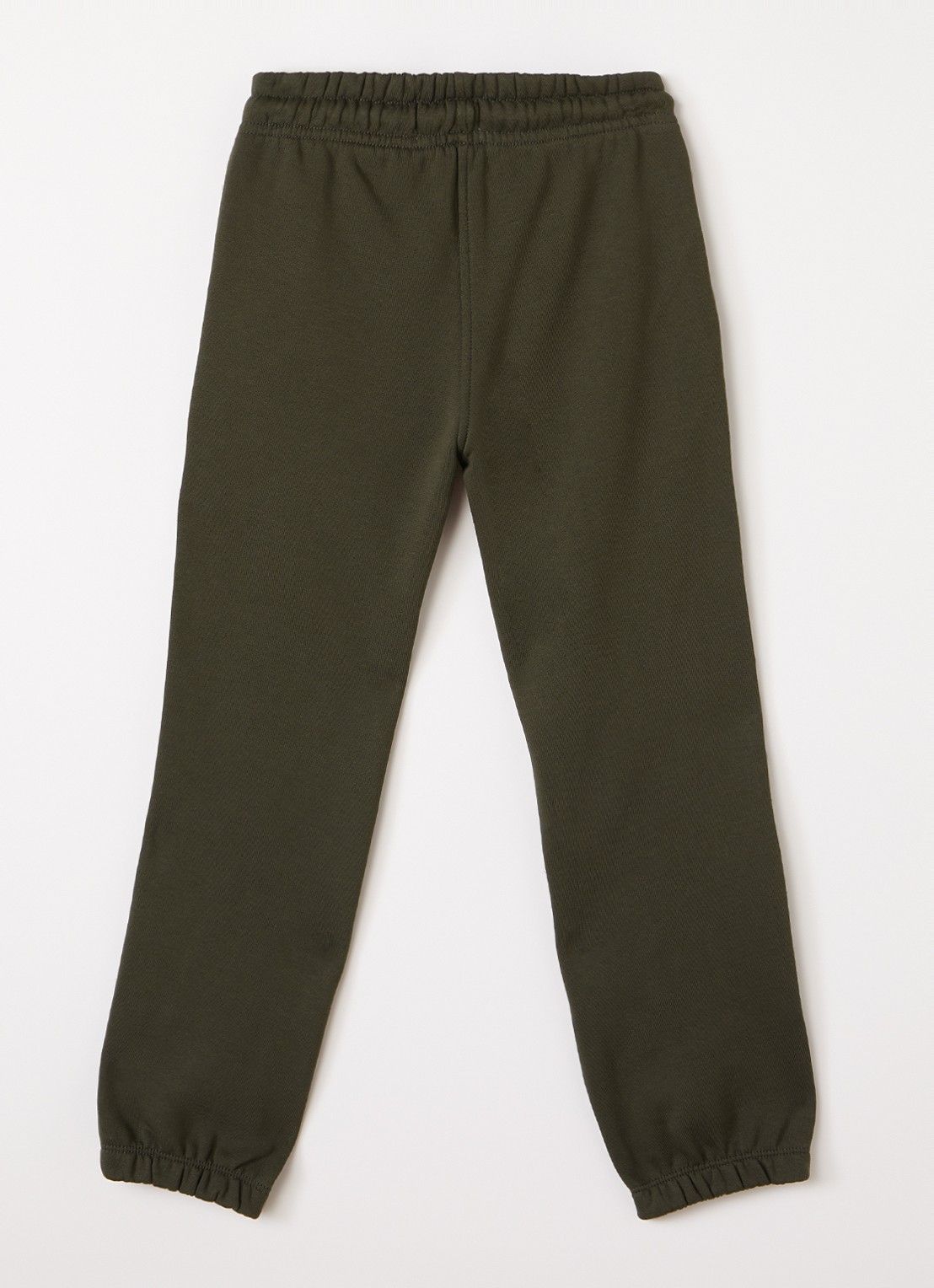 Les Deux College tapered joggingbroek met logo - voorkant 3 legergroen