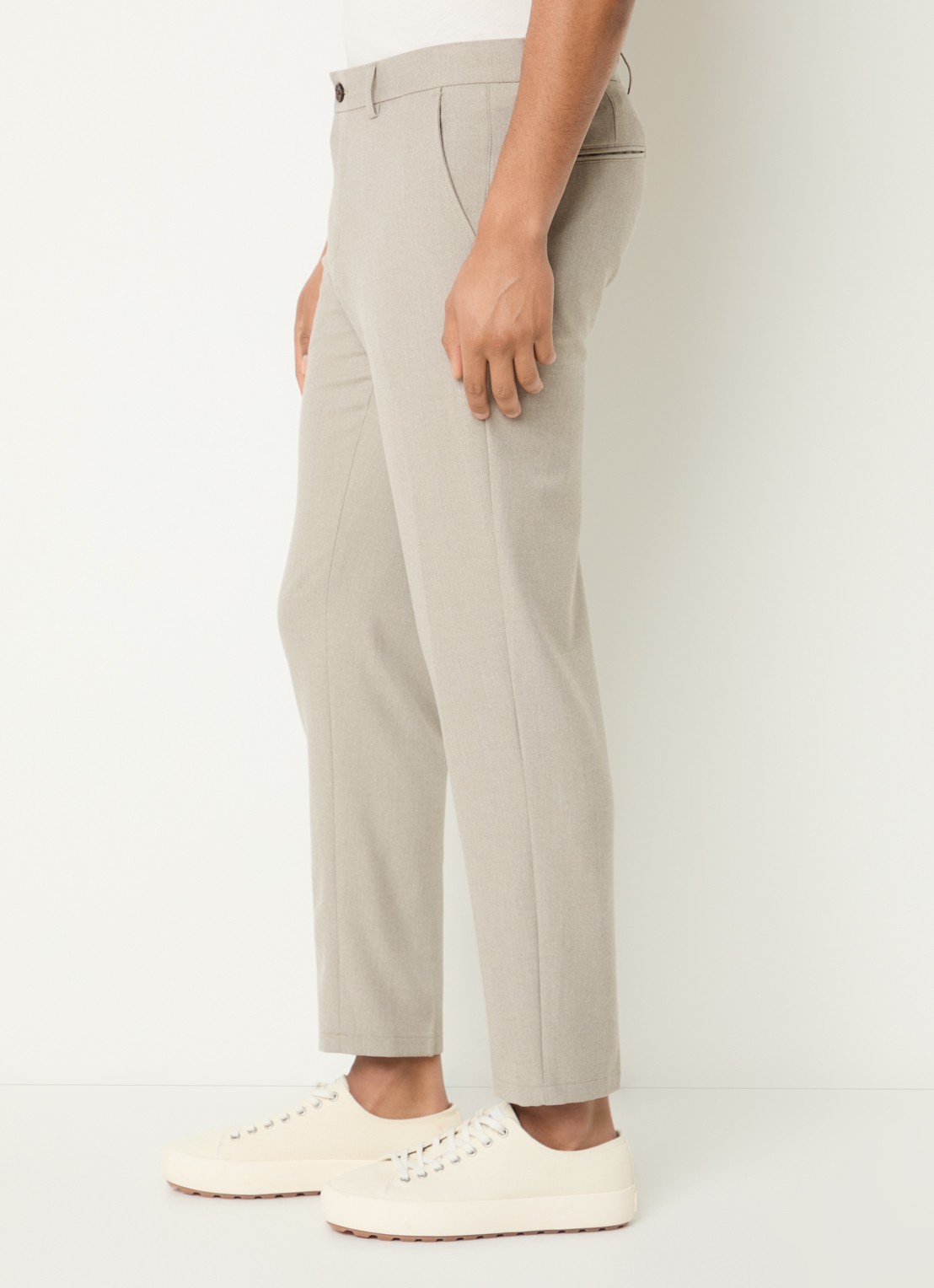 Les Deux Como slim fit pantalon met steekzakken - detail 3 donkerbeige