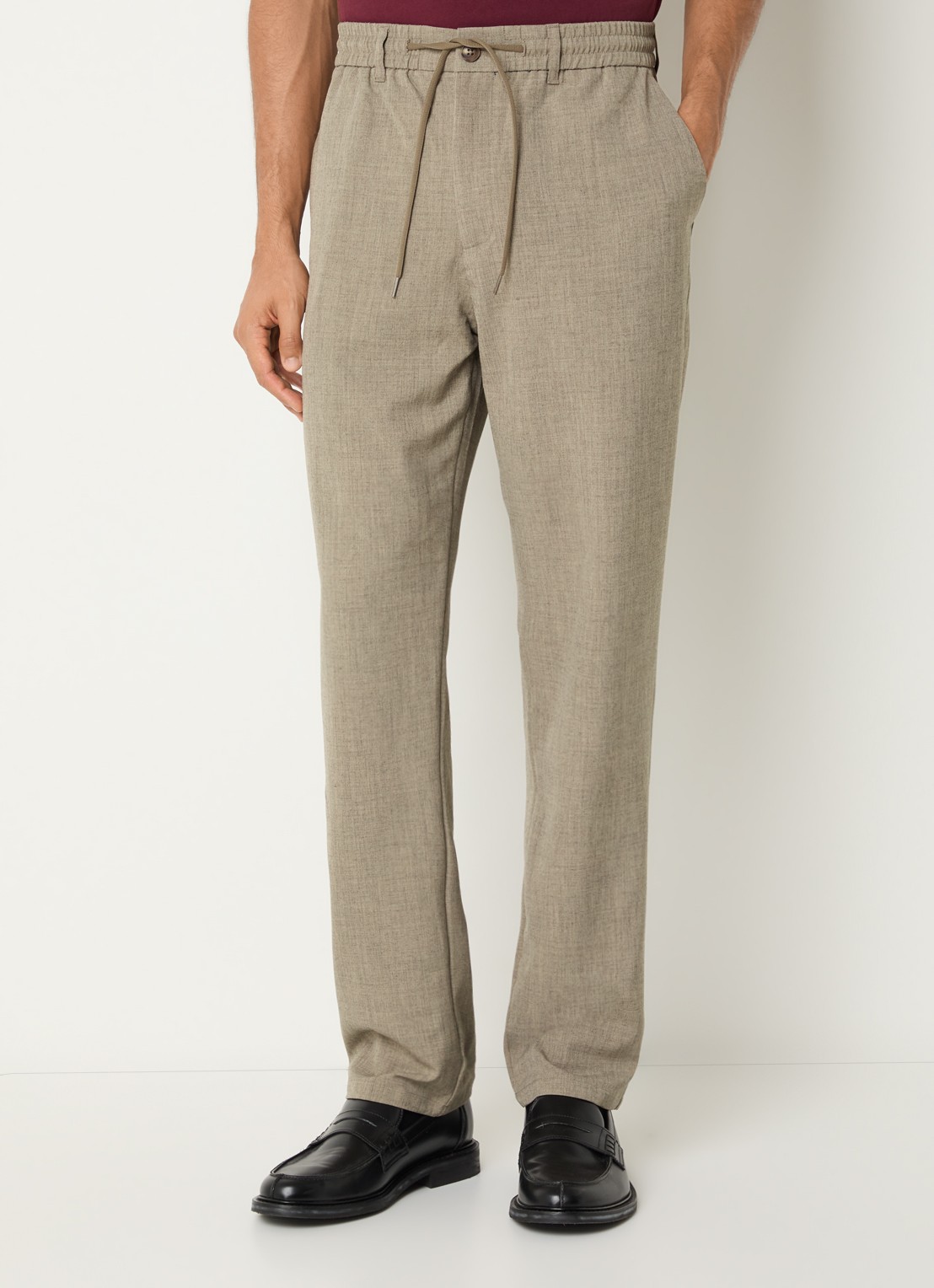 Les Deux Como tapered fit broek met steekzakken - detail 3 zand