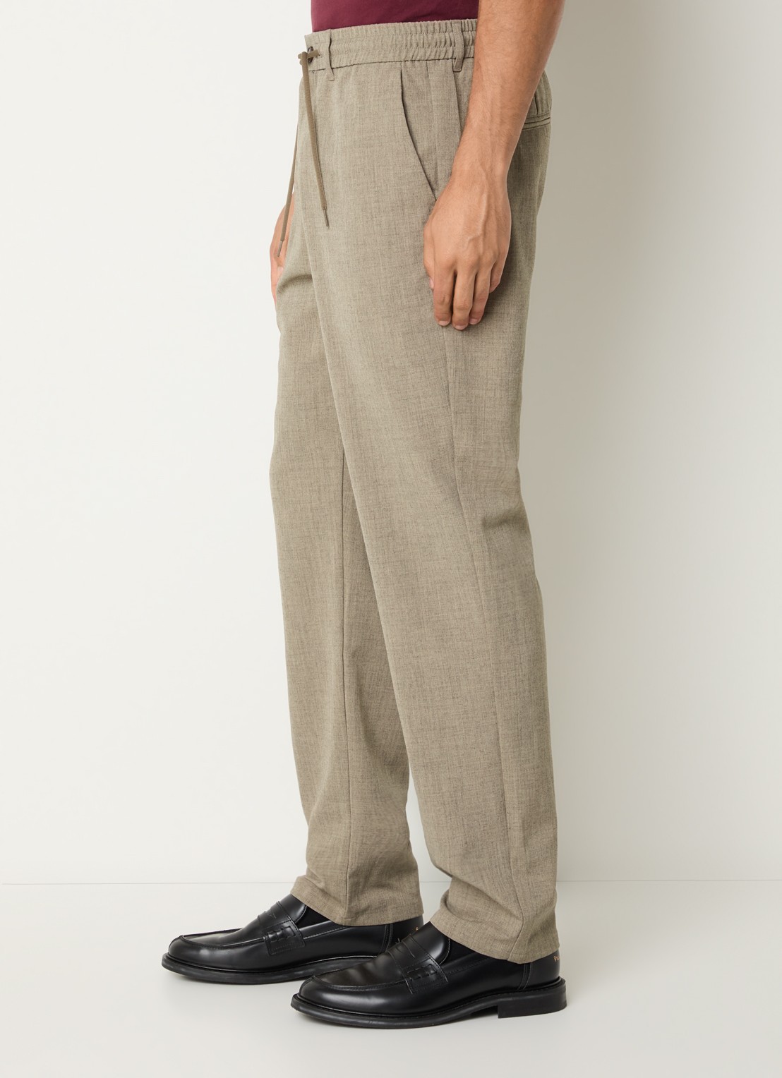 Les Deux Como tapered fit broek met steekzakken - detail 4 zand