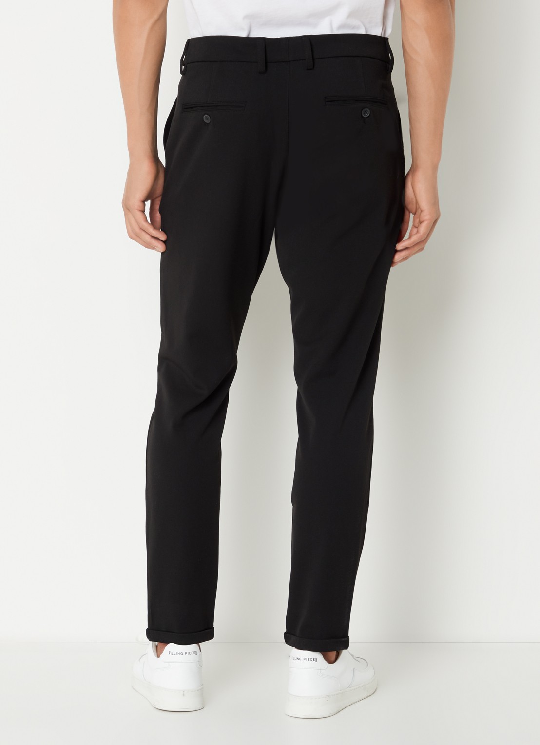 Les Deux Como tapered fit pantalon met steekzakken  - achterkant 3 zwart