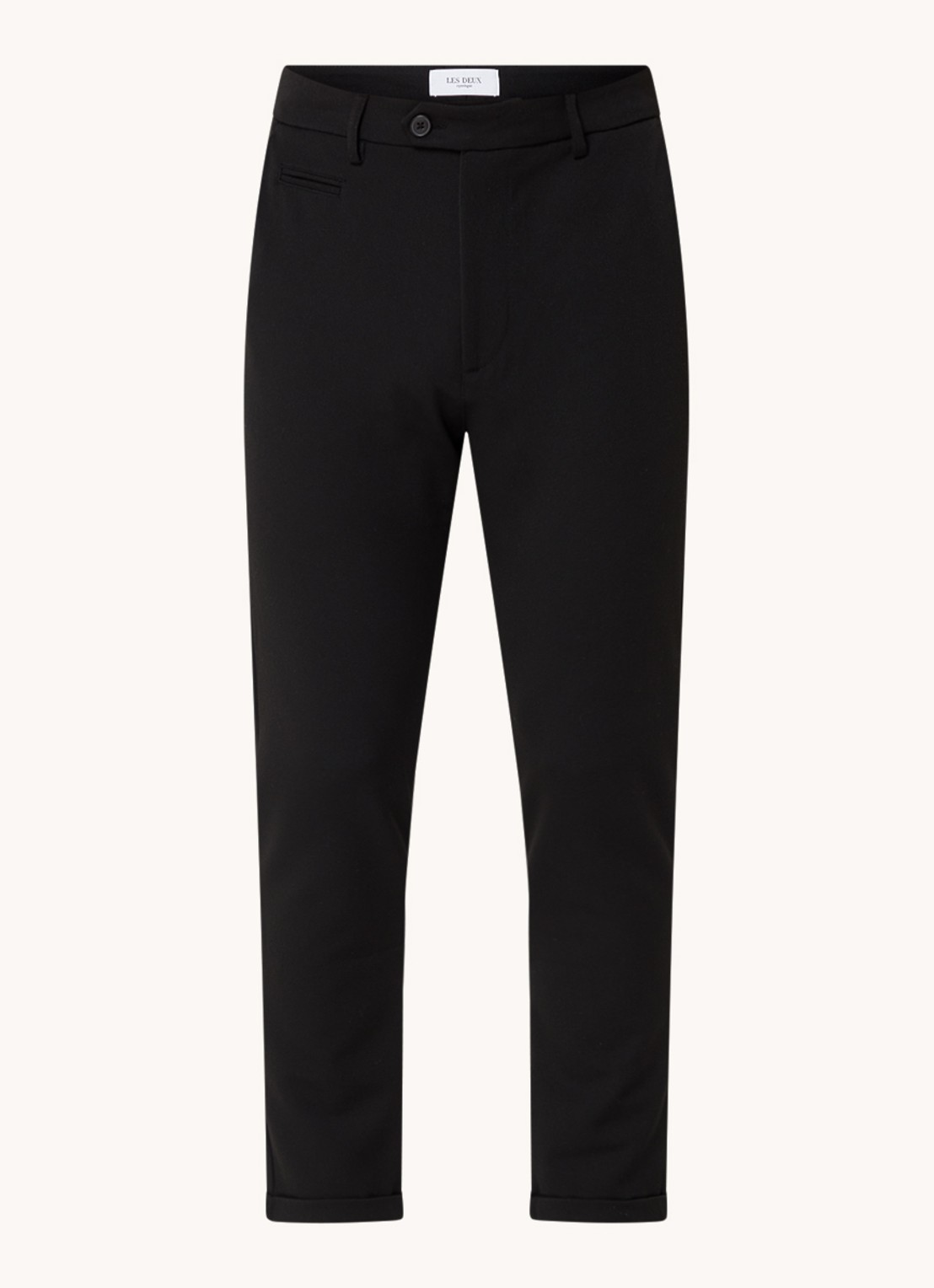 Les Deux Como tapered fit pantalon met steekzakken  - voorkant 4 zwart