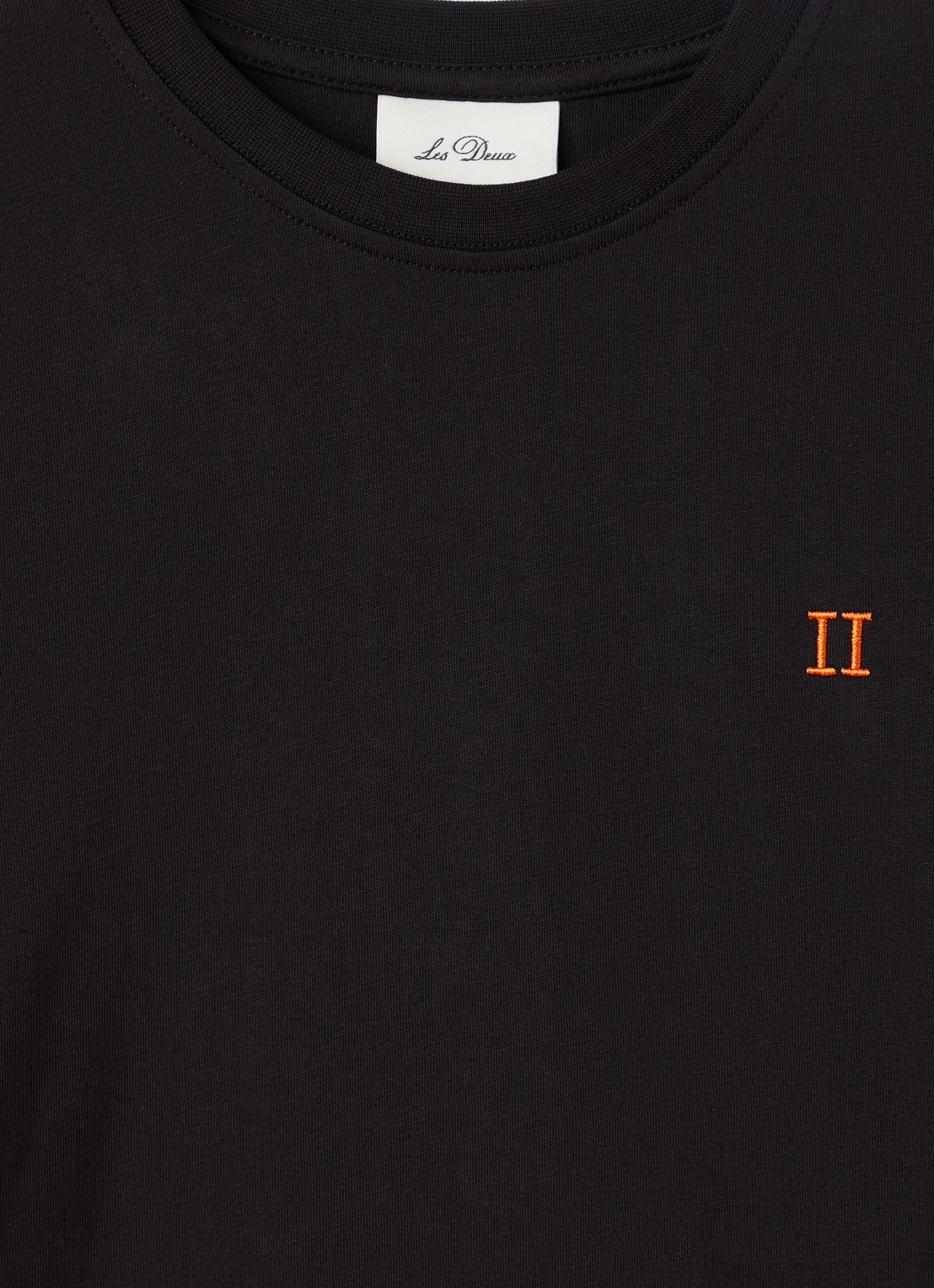 Les Deux Core Contrast longsleeve met logoborduring - detail zwart