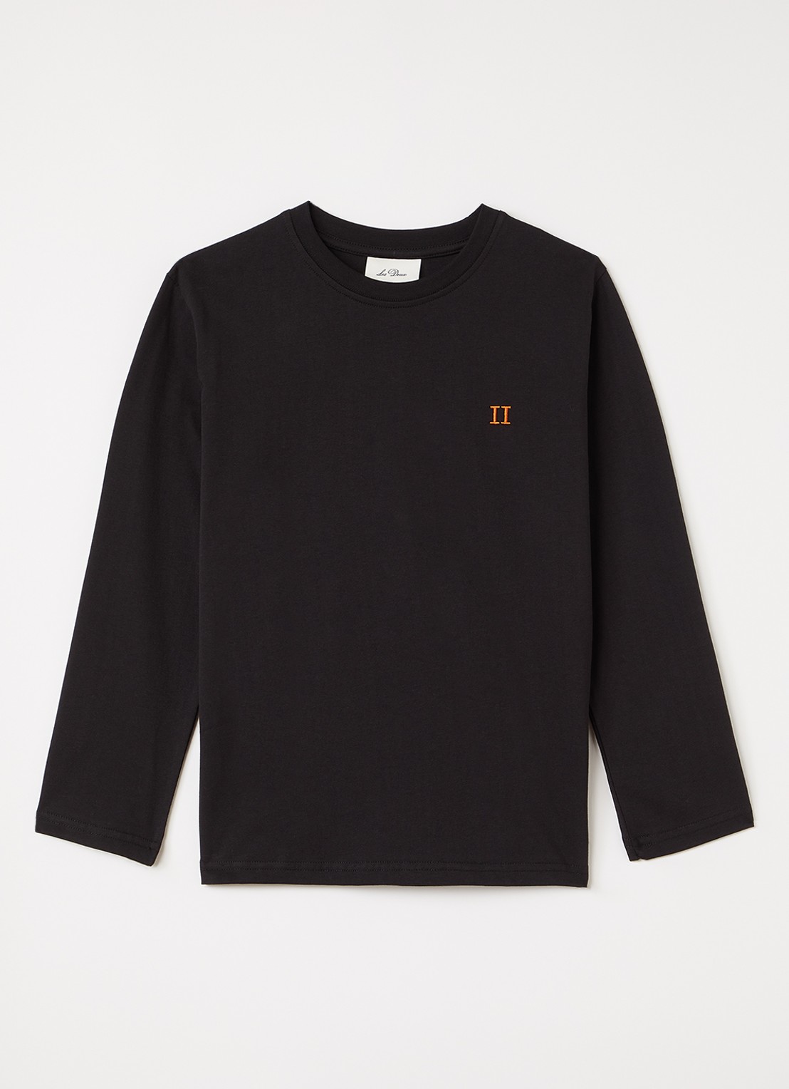 Les Deux Core Contrast longsleeve met logoborduring - voorkant 2 zwart