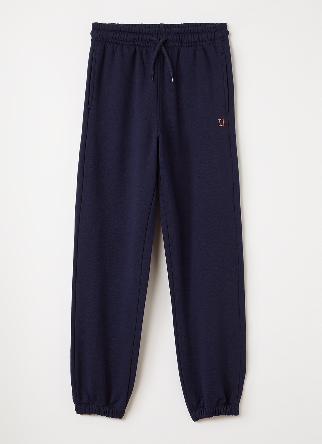 Les Deux Core Contrast tapered fit joggingbroek met logoborduring - voorkant 2 donkerblauw