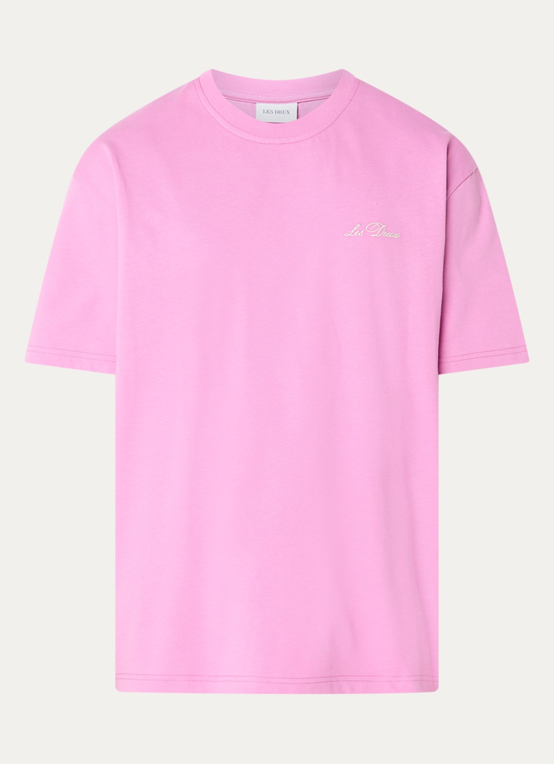 Les Deux Crew T-shirt met logo - voorkant 3 roze