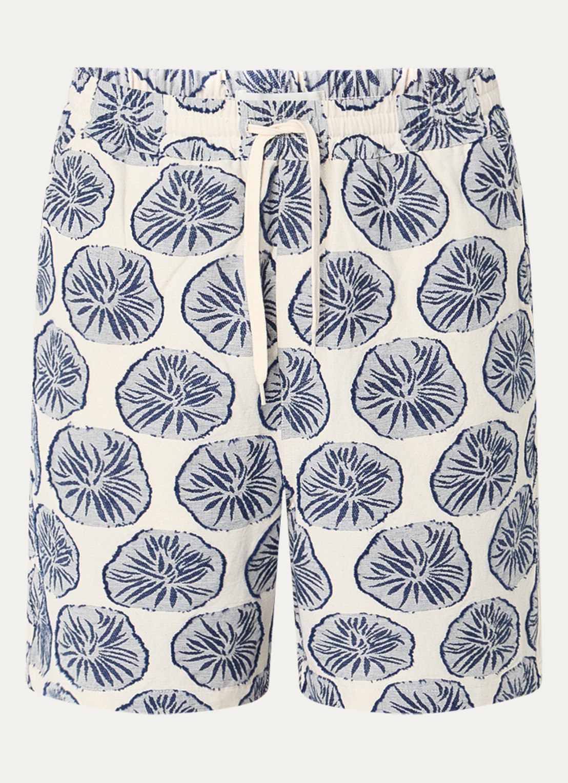 Les Deux Dahlia straight fit korte broek met borduring - voorkant 3 blauw
