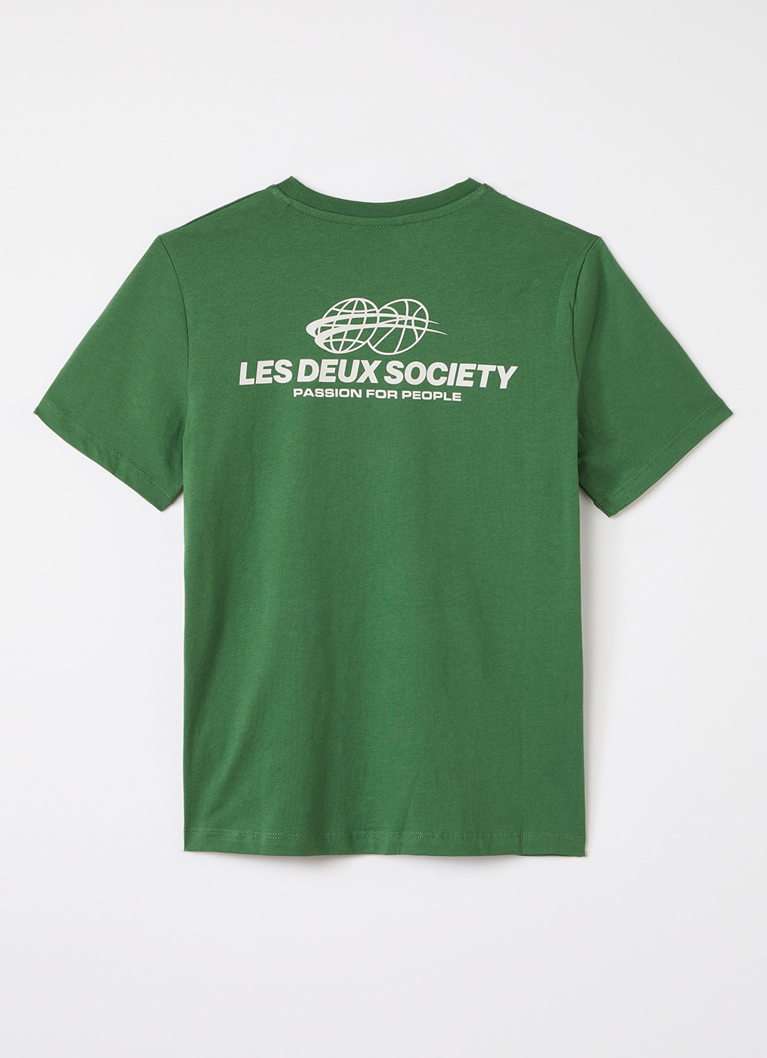 Les Deux Exhibition T-shirt met logo- en backprint - voorkant 2 groen