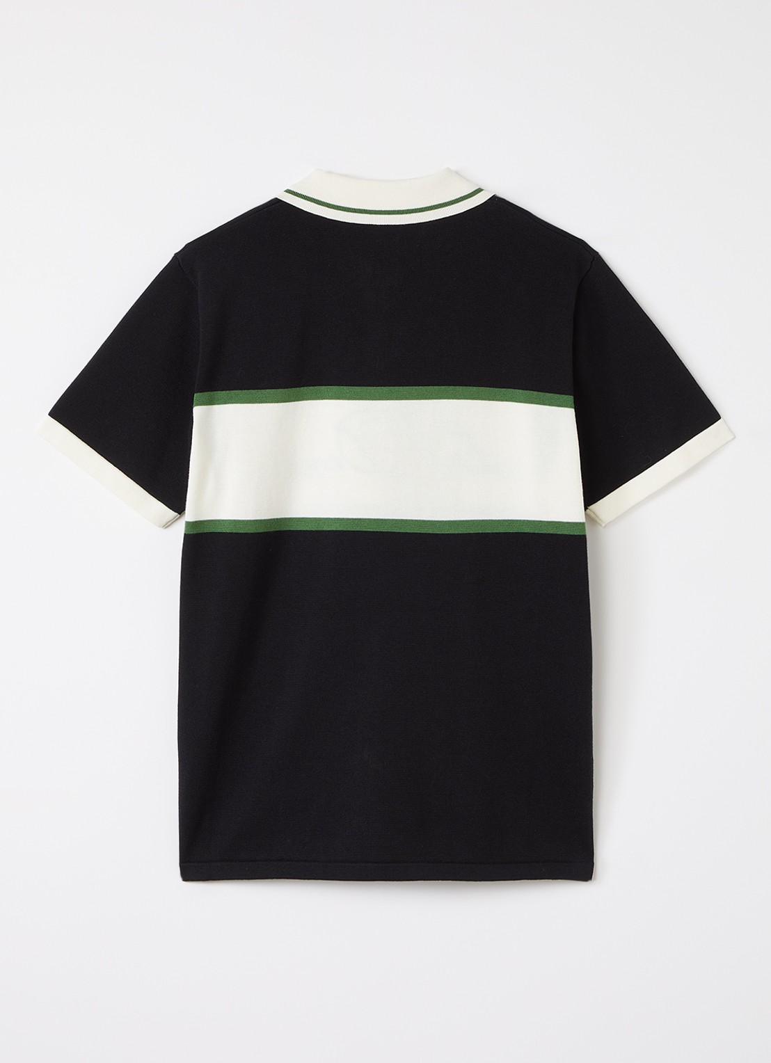 Les Deux Fijngebreide polo met logoborduring - voorkant 2 zwart
