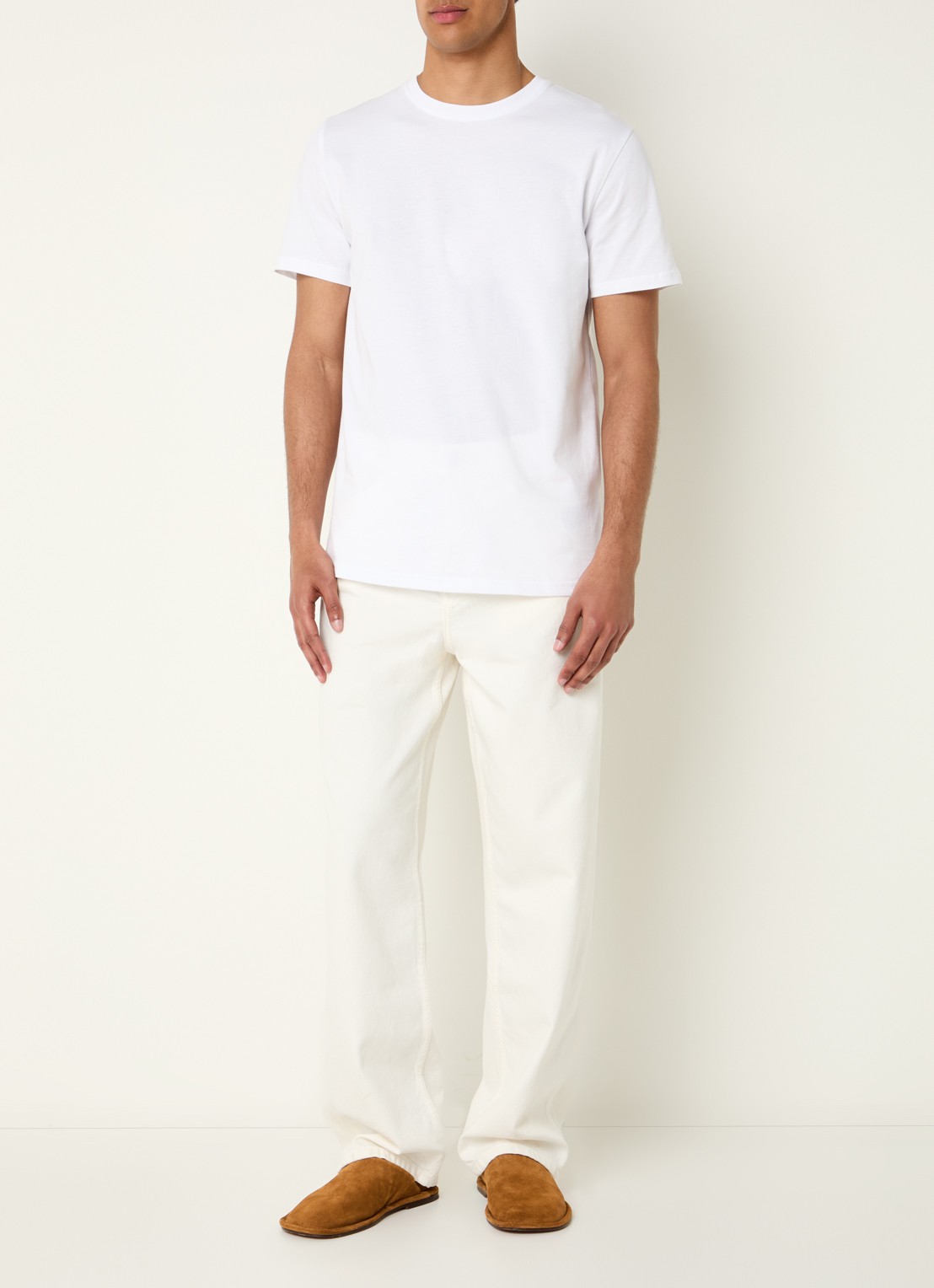 Les Deux Flower T-shirt met logo- en backprint - voorkant 3 wit