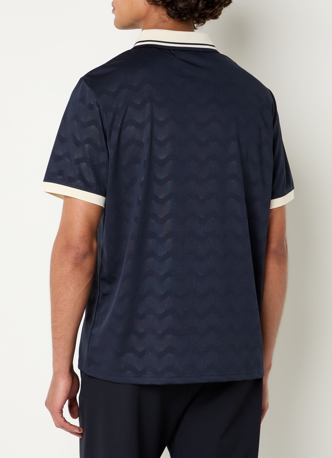 Les Deux France jersey regular fit polo - achterkant donkerblauw