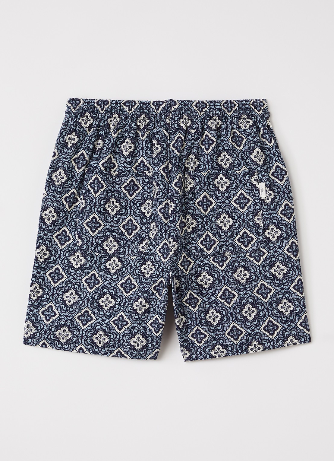 Les Deux Harry regular fit korte broek met print - voorkant 3 donkerblauw