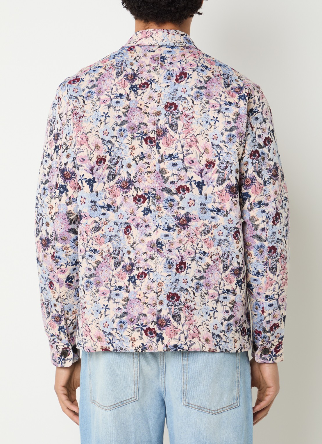 Les Deux High regular fit overhemd met jacquard dessin - achterkant 3 gebroken wit