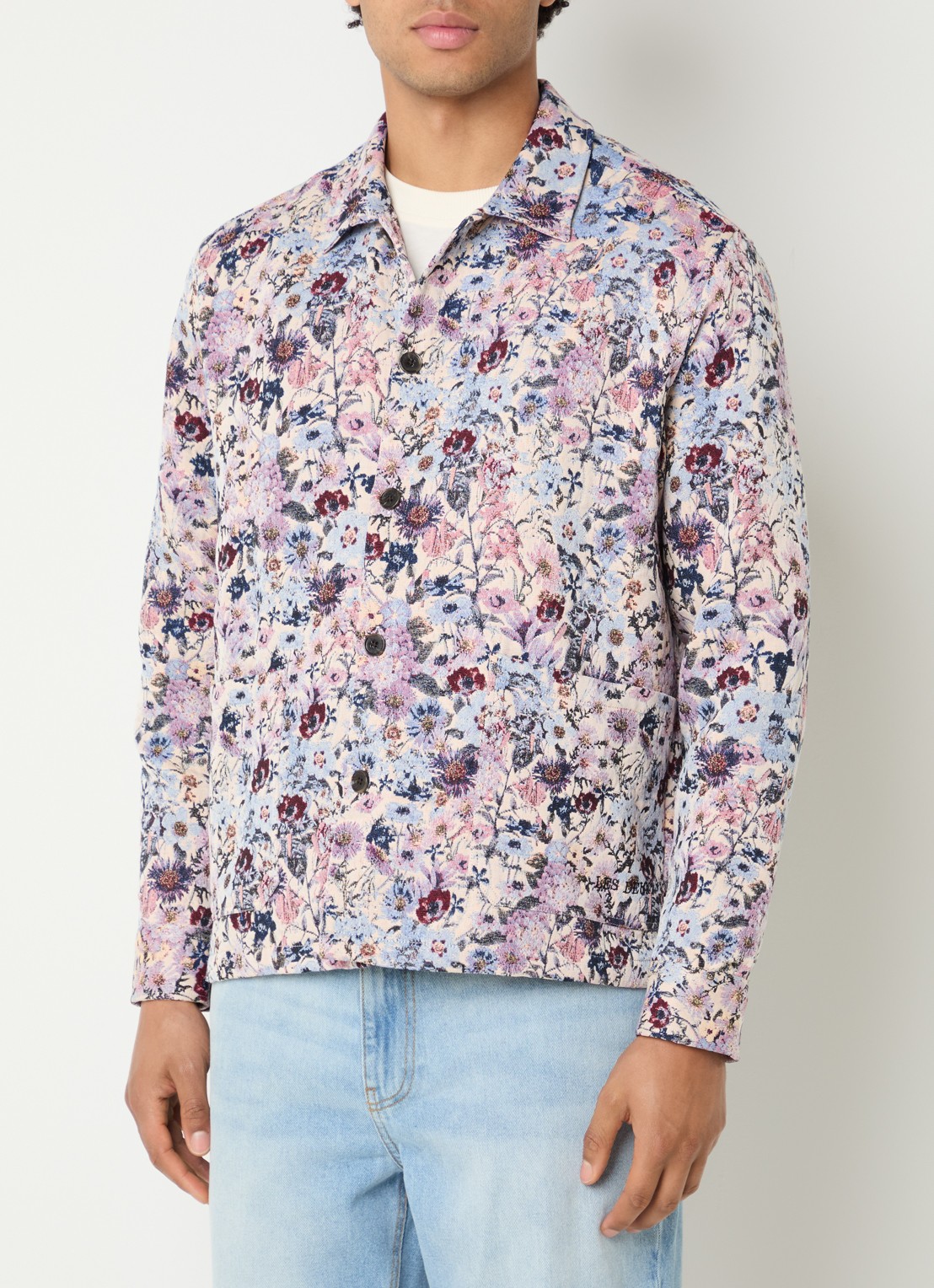 Les Deux High regular fit overhemd met jacquard dessin - detail 4 gebroken wit
