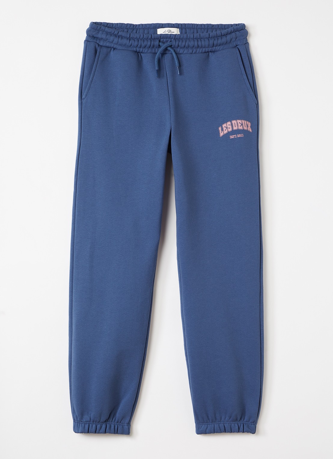 Les Deux Hoop tapered fit joggingbroek met logo - voorkant indigo