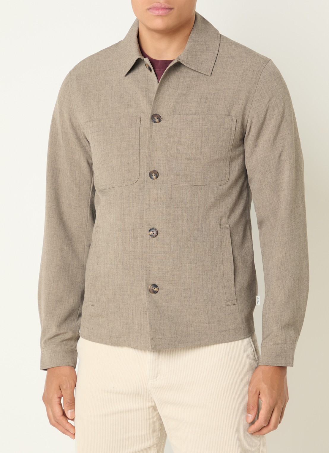 Les Deux Jack met borstzak - detail khaki