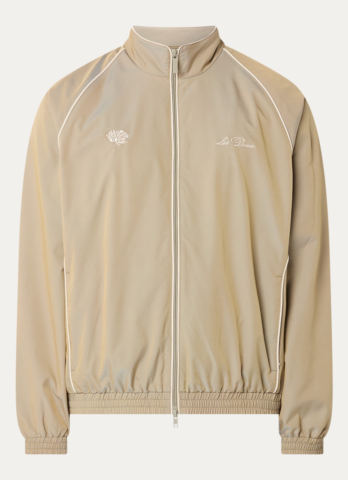 Les Deux Jack met logoborduring en steekzakken - voorkant 2 beige