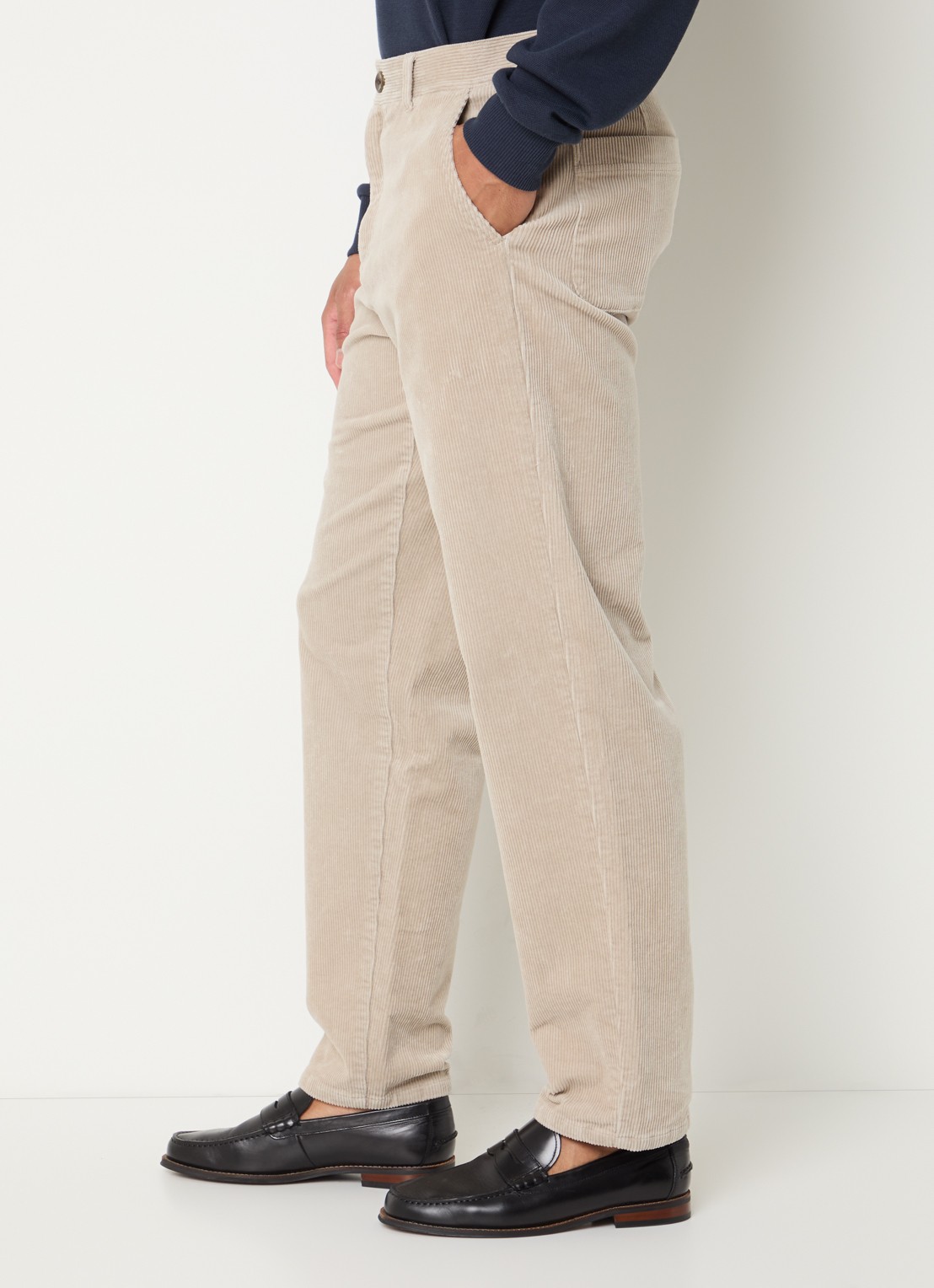 Les Deux Kody loose fit chino van corduroy  - detail 5 zand